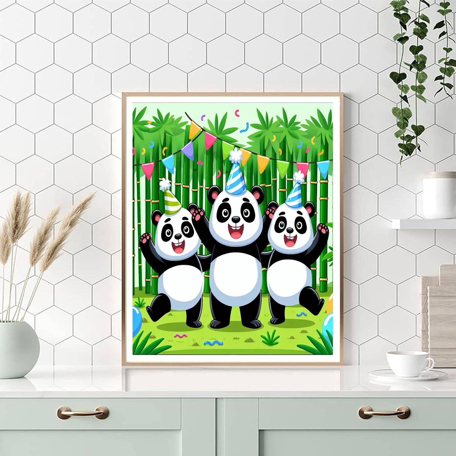Cuddly Panda Party Numbered Painting Kits