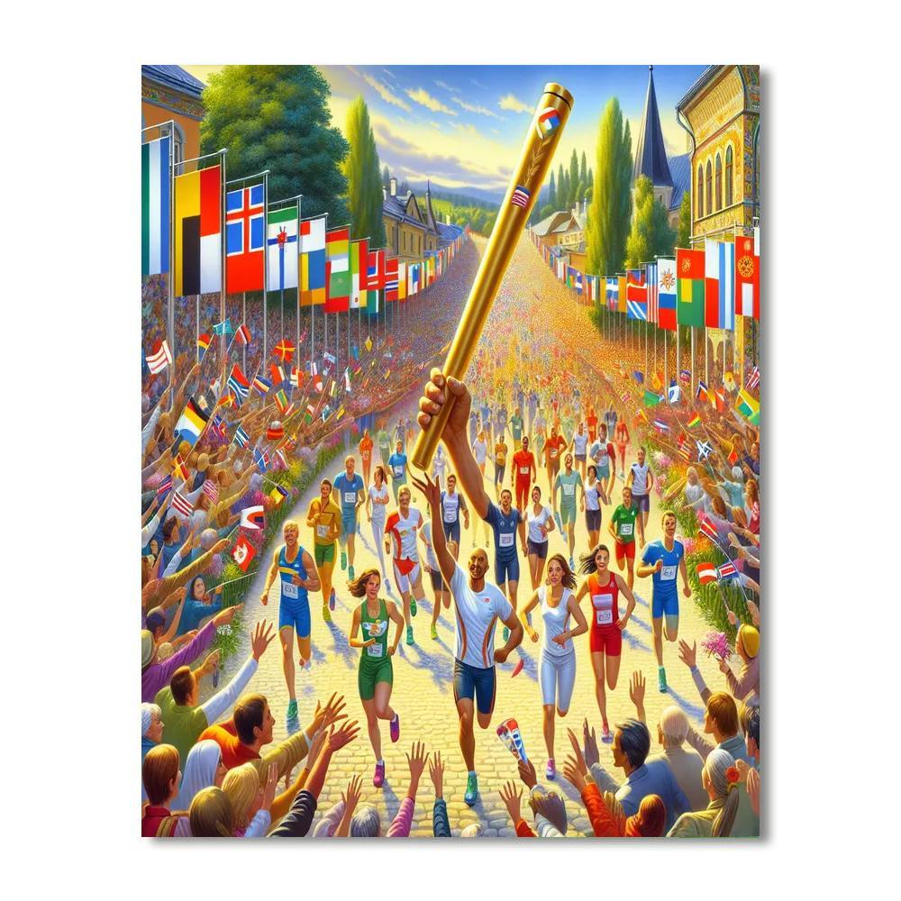 The Queen's Baton Relay - Commonwealth Paint By Numbers Art