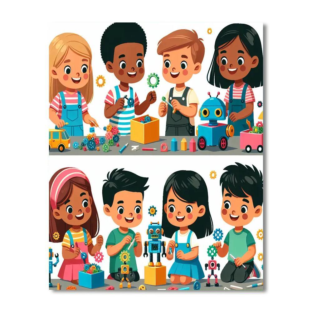 Robot Builder Challenge Numbered Painting Kits