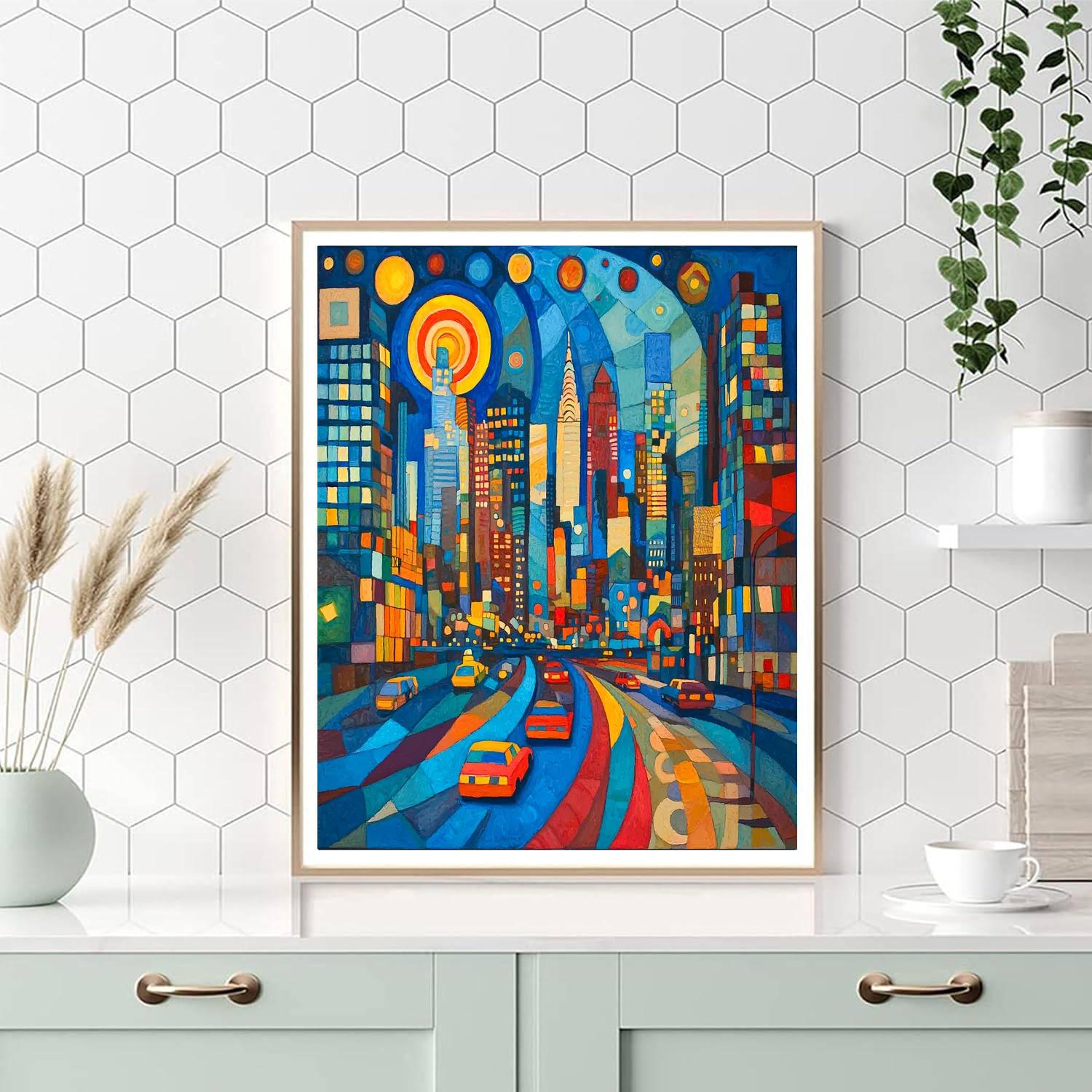 Wassily Kandinsky Inspired Abstract Cityscape Dazzle  Paint By Numbers