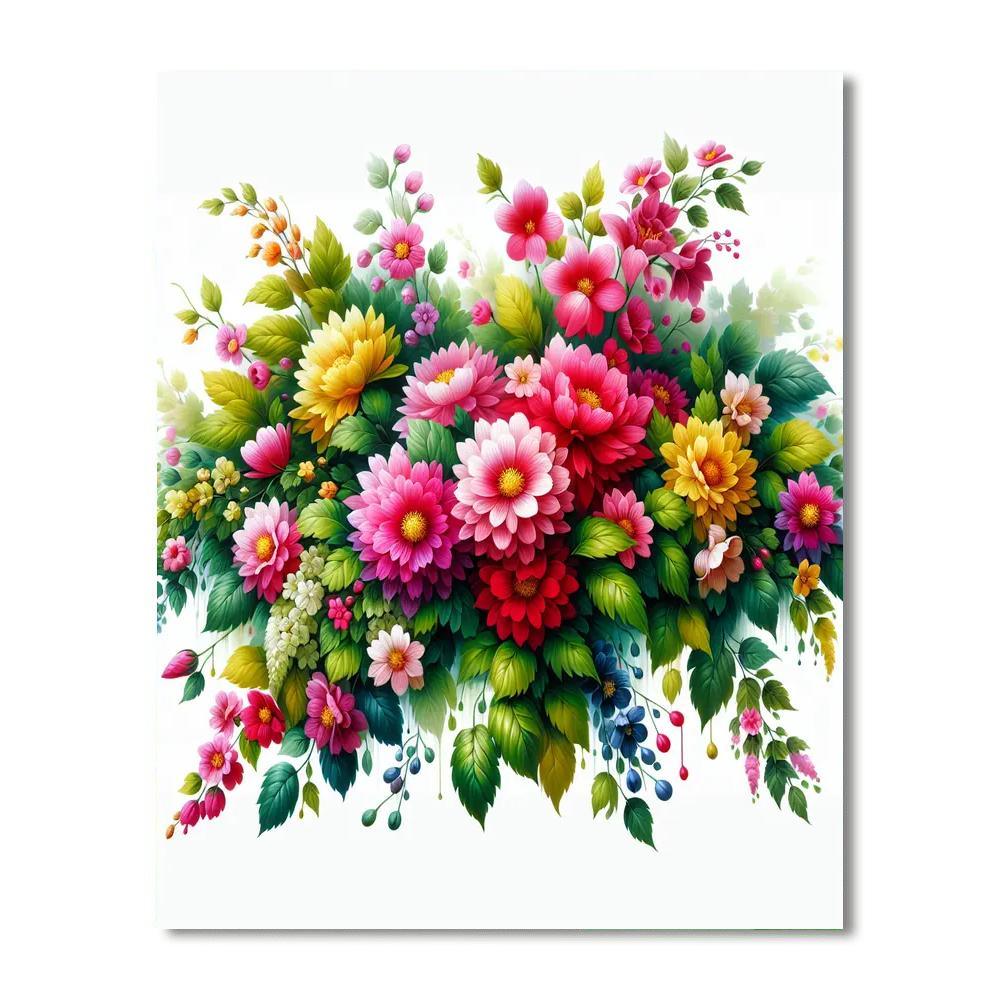 Vibrant Floral Cascade DIY Paint By Numbers