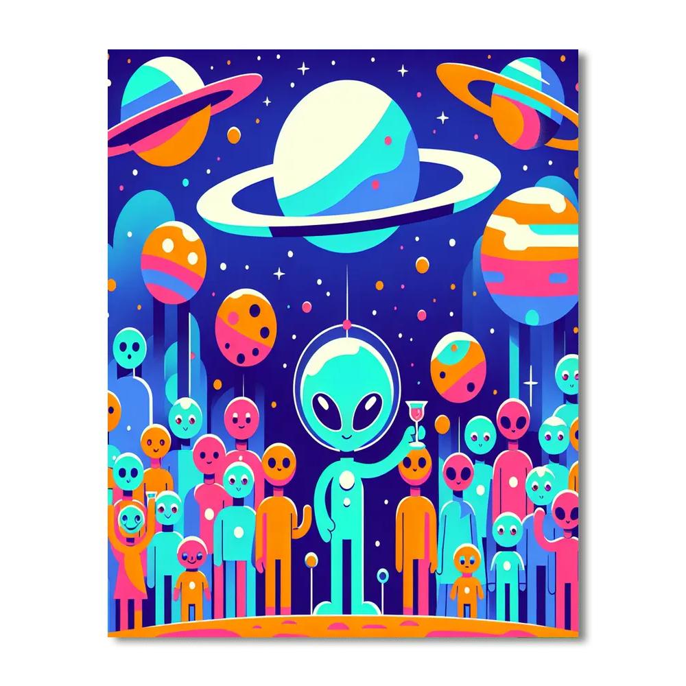 Galactic Gala Paint By Numbers Art