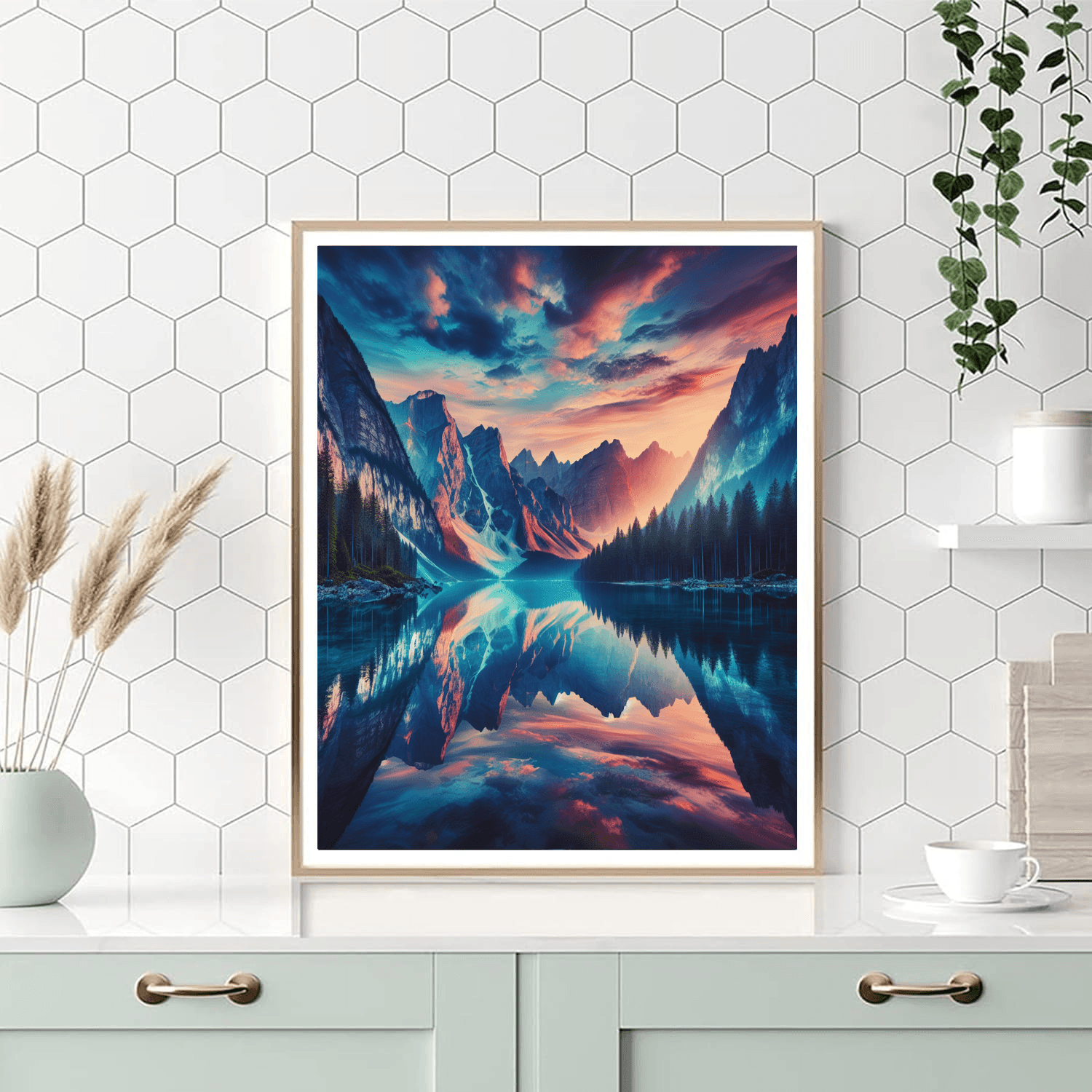 Serene Mountain Reflections Numbered Painting Kits