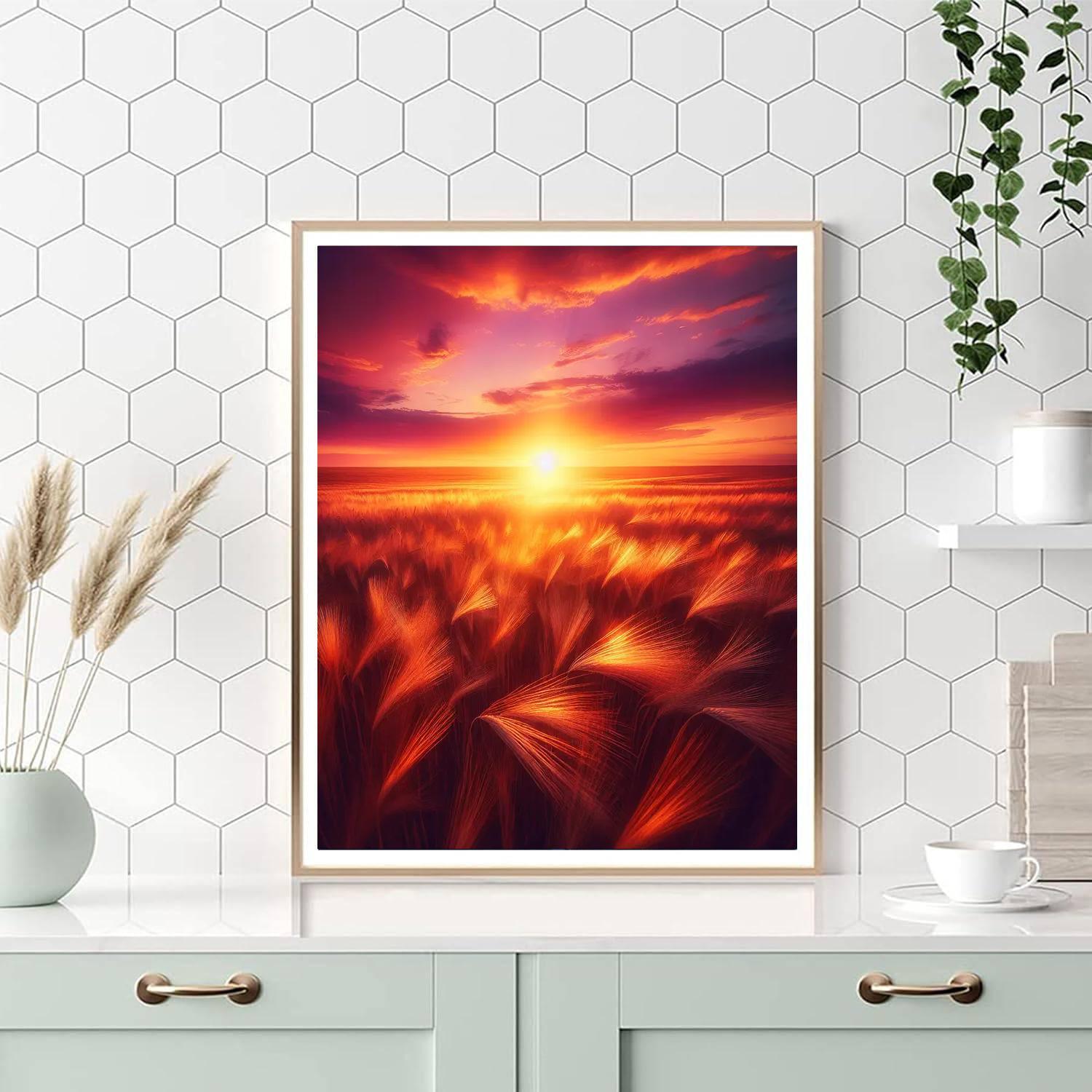 Radiant Sunset Fields DIY Paint By Numbers