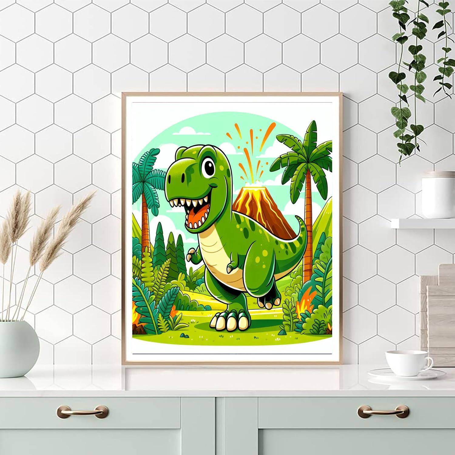 Adventurous T-rex Paint By Numbers Art