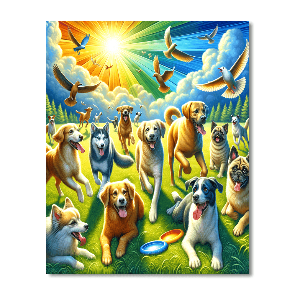 Dog's Day Out Number Painting