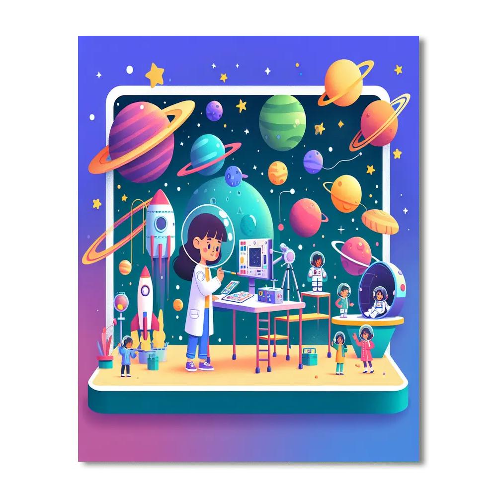 Space Science Station Paint By Numbers Kits