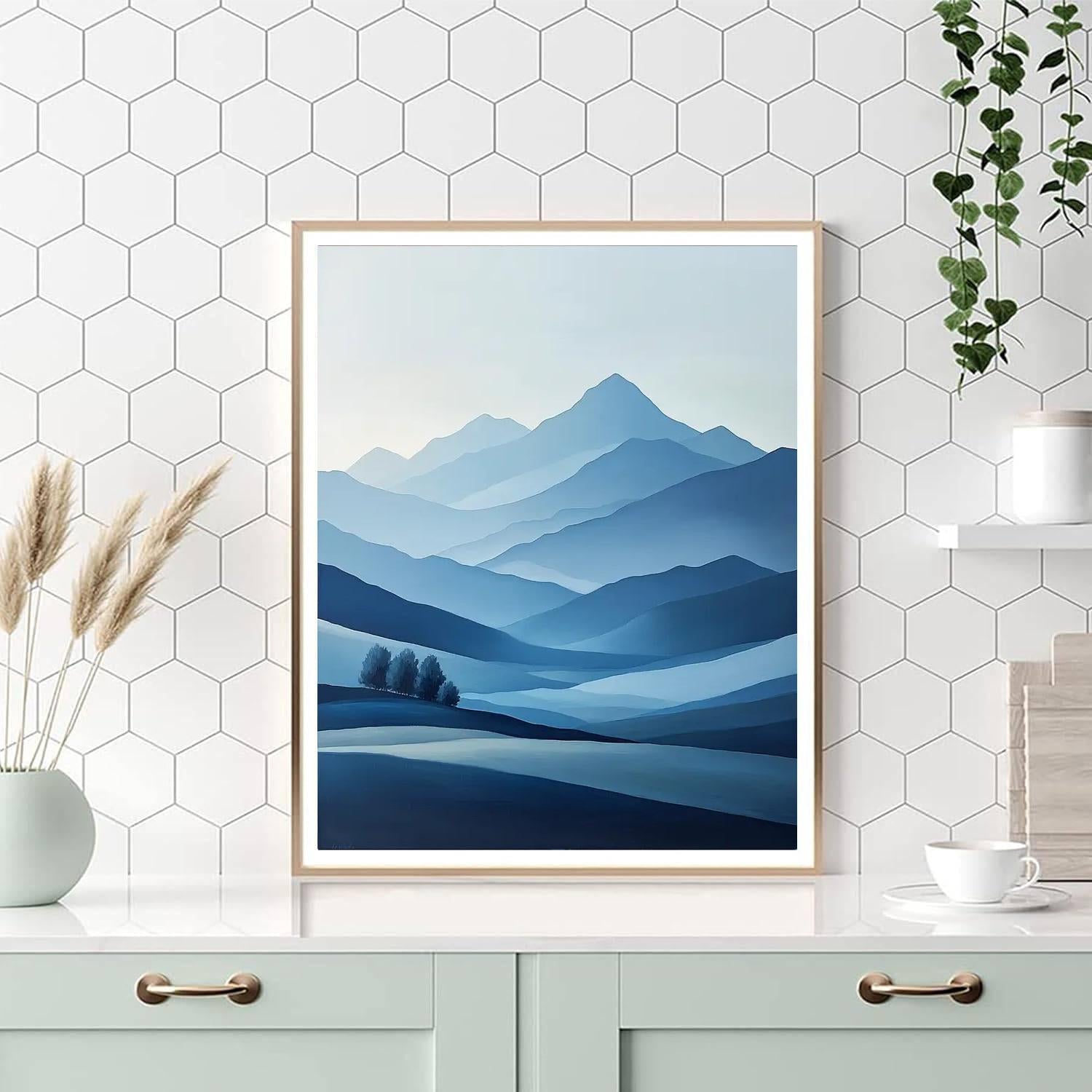 Zhao Mengfu Inspired Beauty Of Distant Peaks  Paint By Color