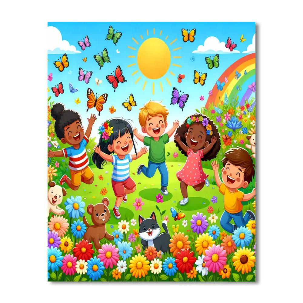 Joyful Spring Adventure Number Painting
