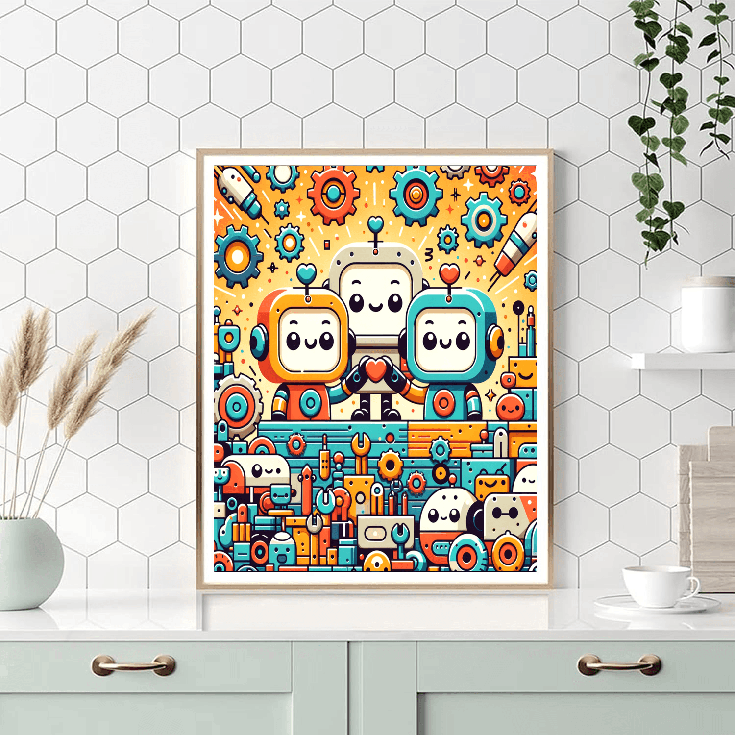 Whimsical Robot Workshop Numbered Painting Kits