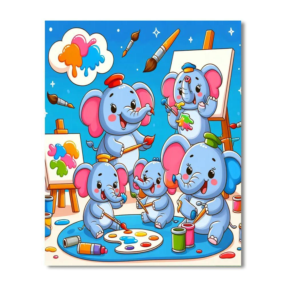 Artful Elephants Numbered Painting Kits