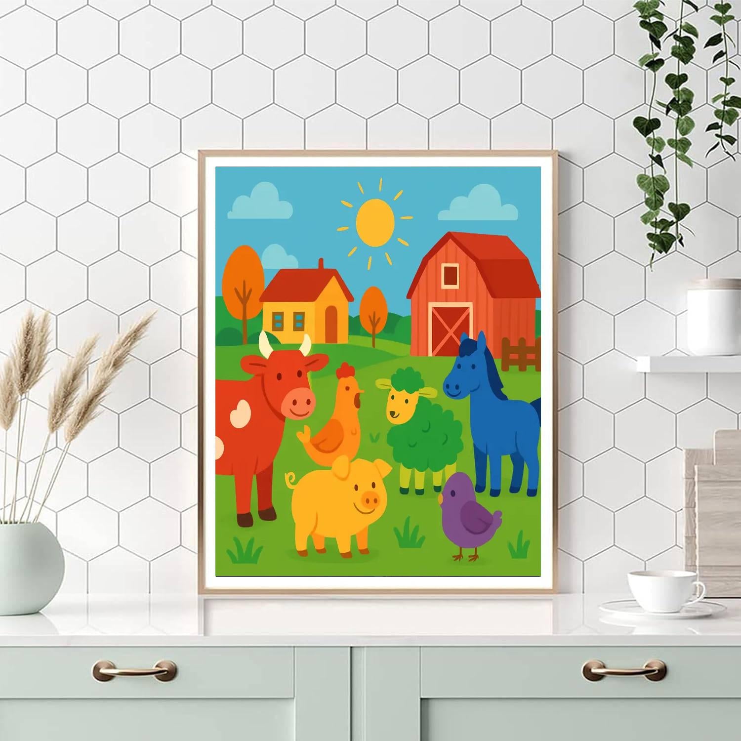 Rainbow Farm DIY Paint By Numbers