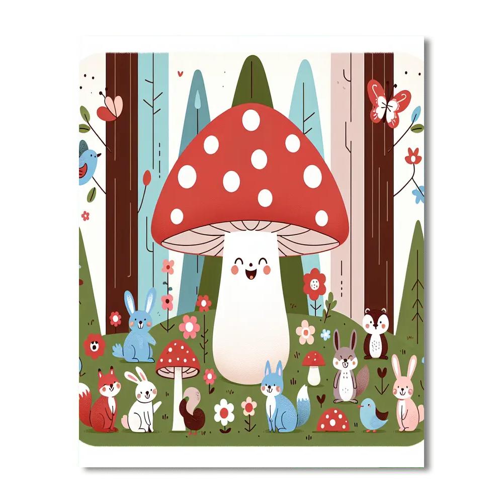 Happy Toadstool Numbered Painting Kits