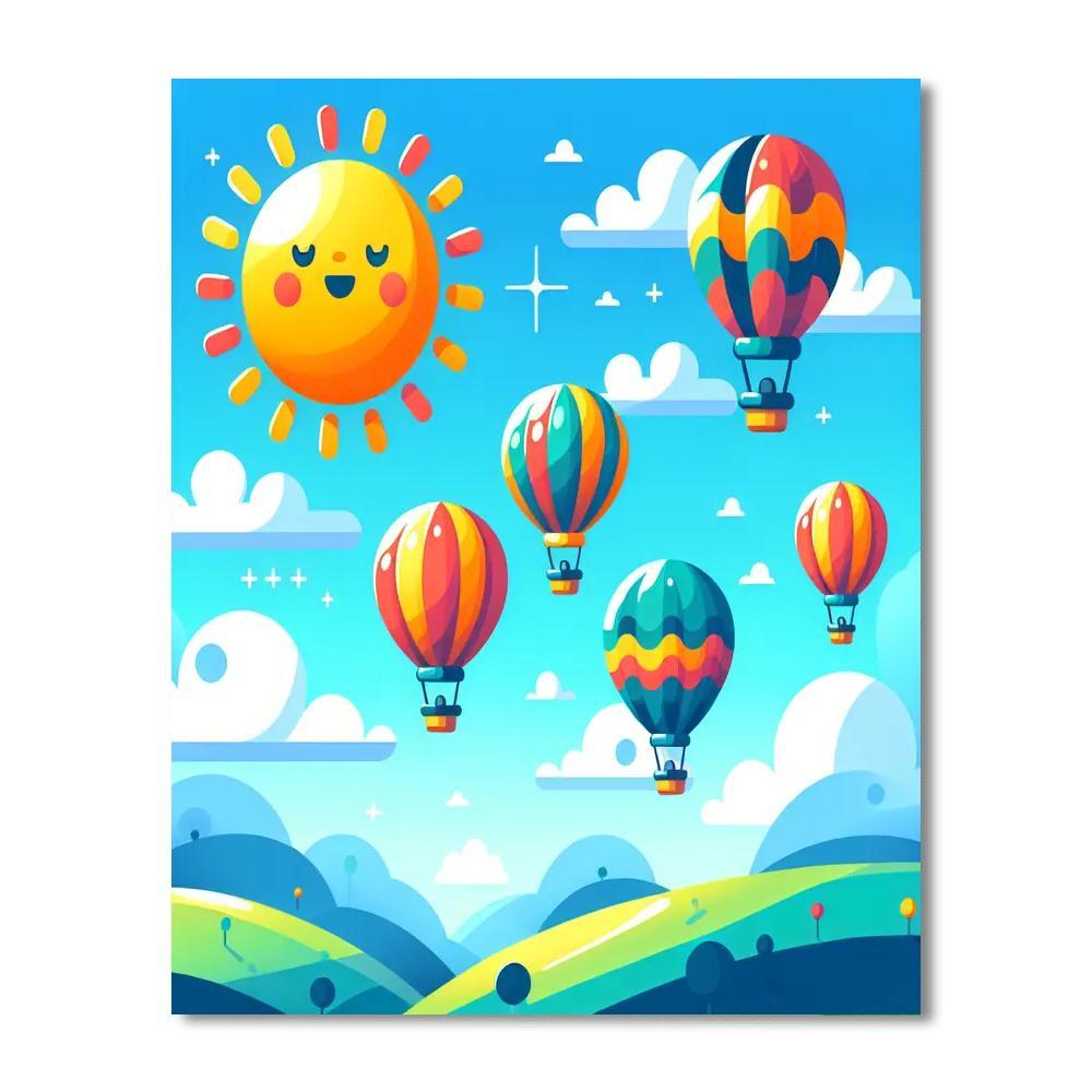 Colorful Balloon Ride Paint By Numbers Kits