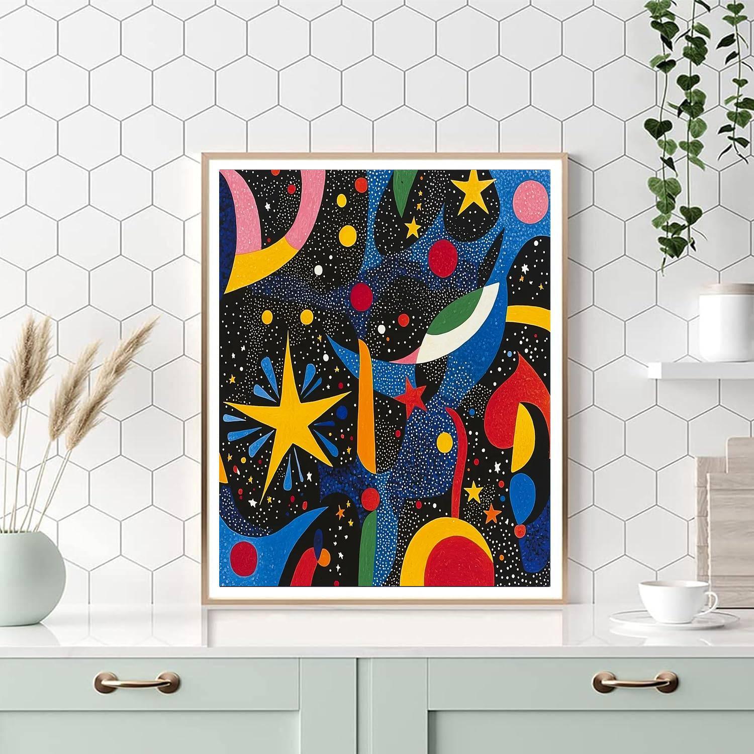 Joan Miró Inspired Whimsical Cosmos  Numbered Painting Kits