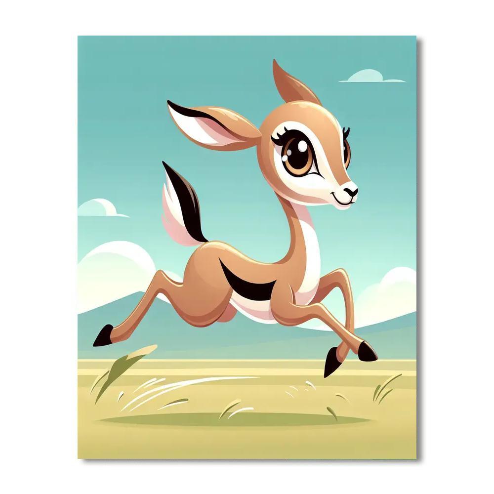Galloping Gazelle Painting By Numbers Kit