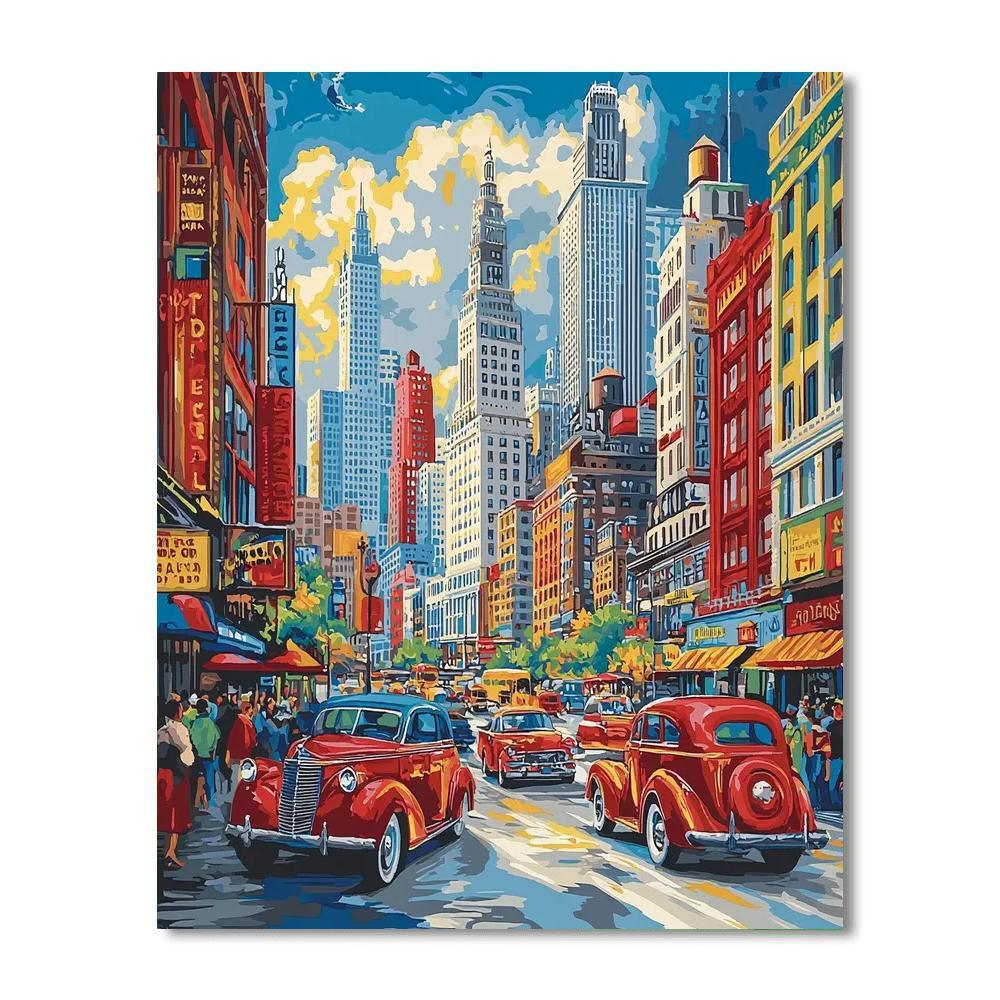 Edward Hopper Inspired Retro Metro  DIY Paint By Numbers