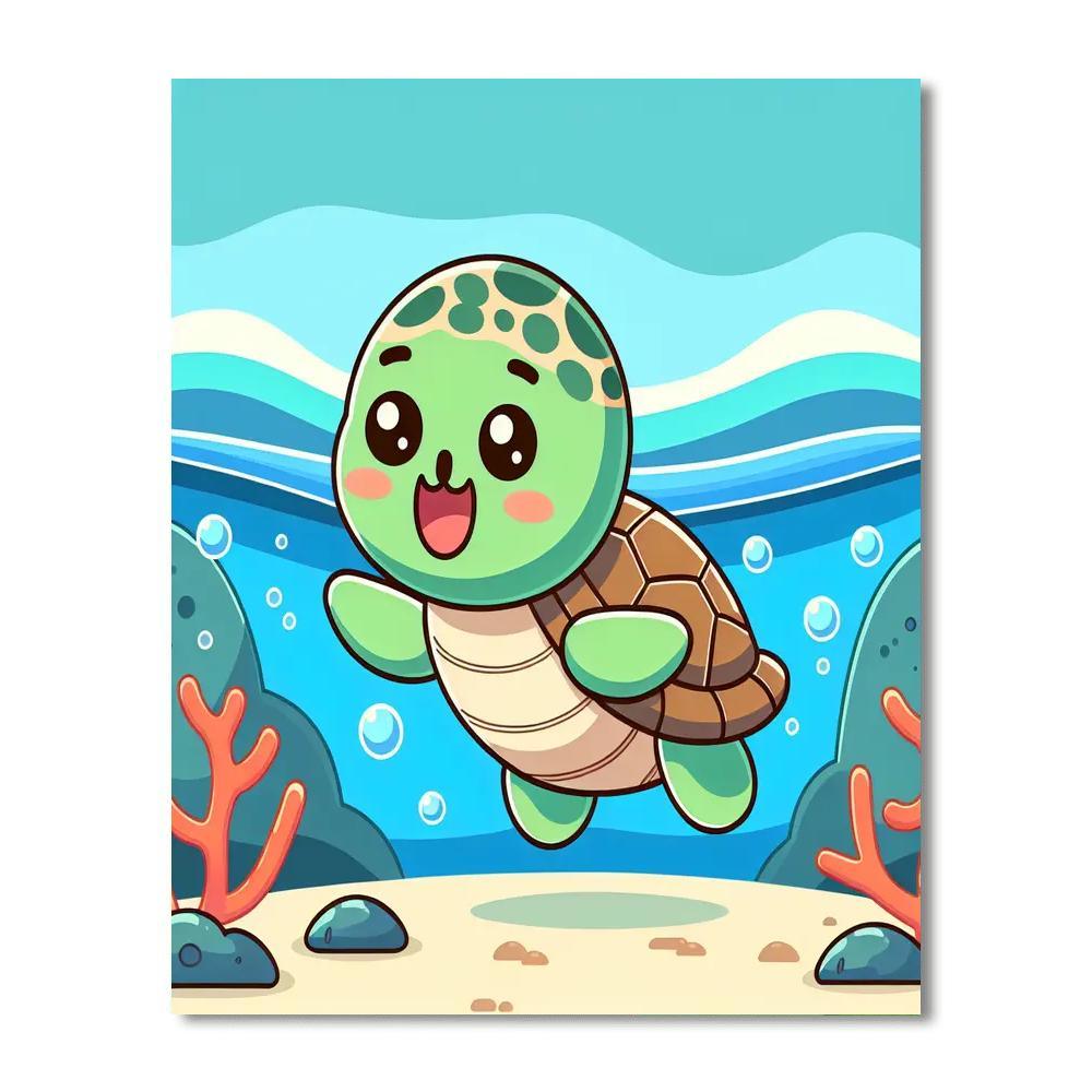 Jolly Sea Turtle Voyage Paint By Color