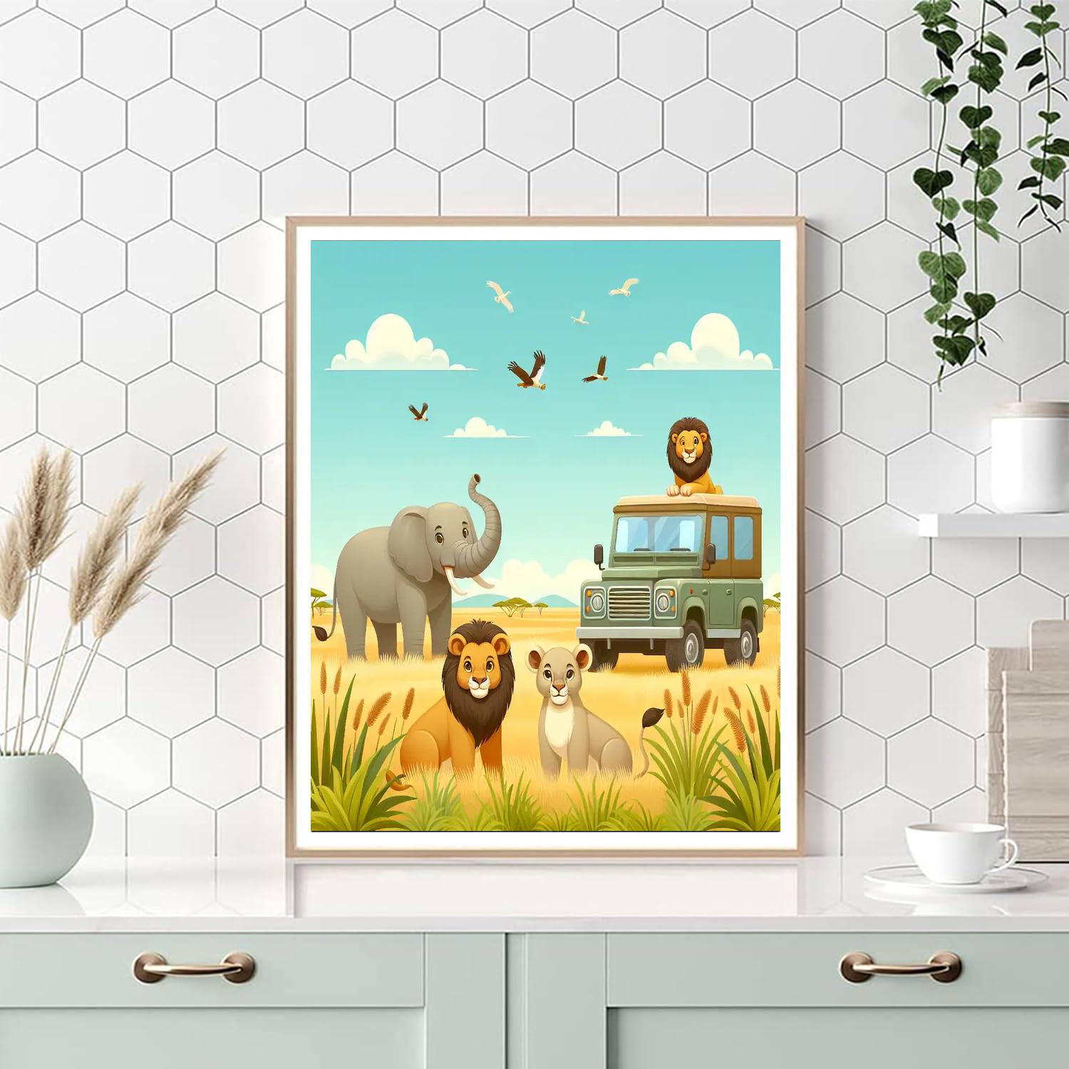 Savannah Wildlife Expedition Painting Number Kit