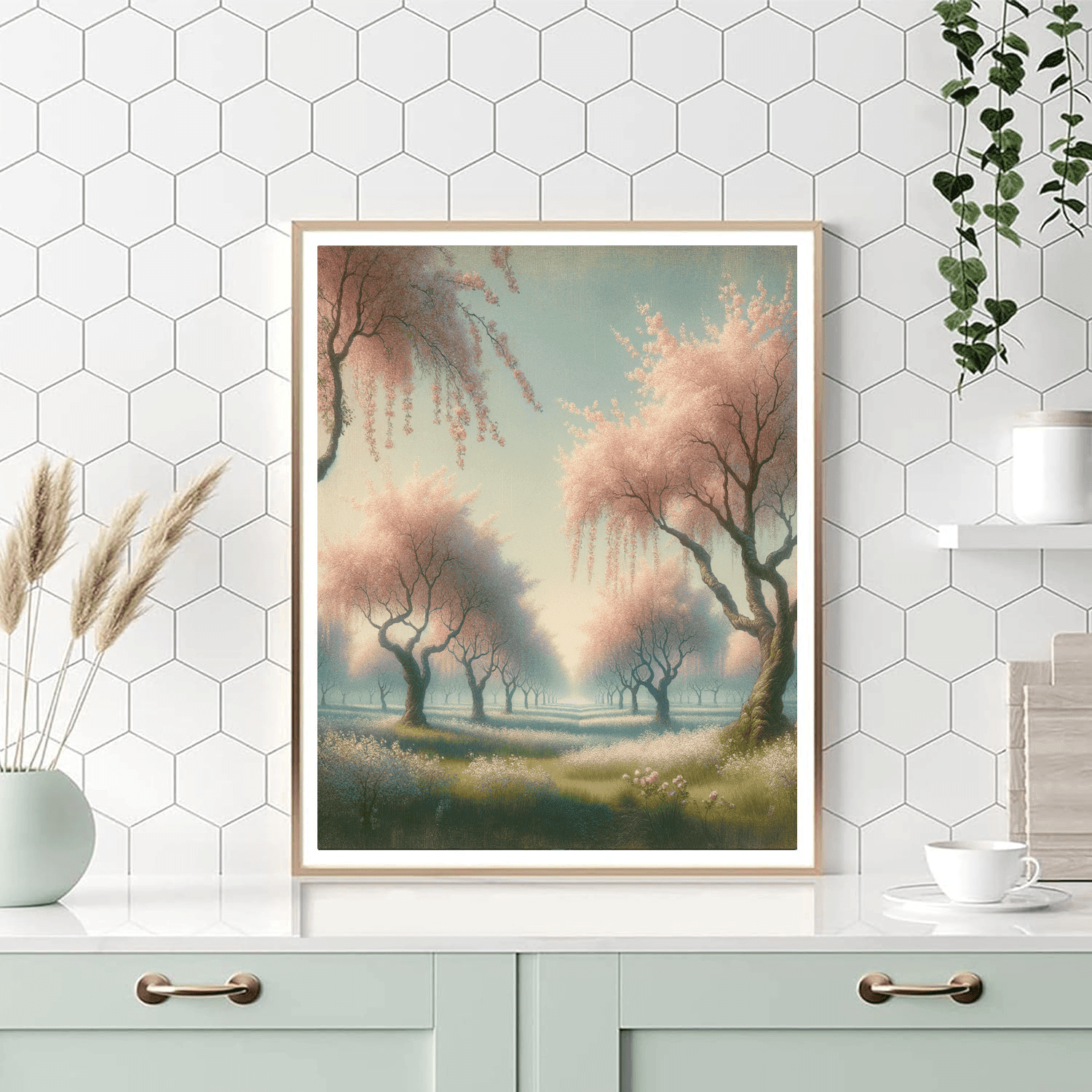 Dreamlike Cherry Orchard Paint By Numbers Art