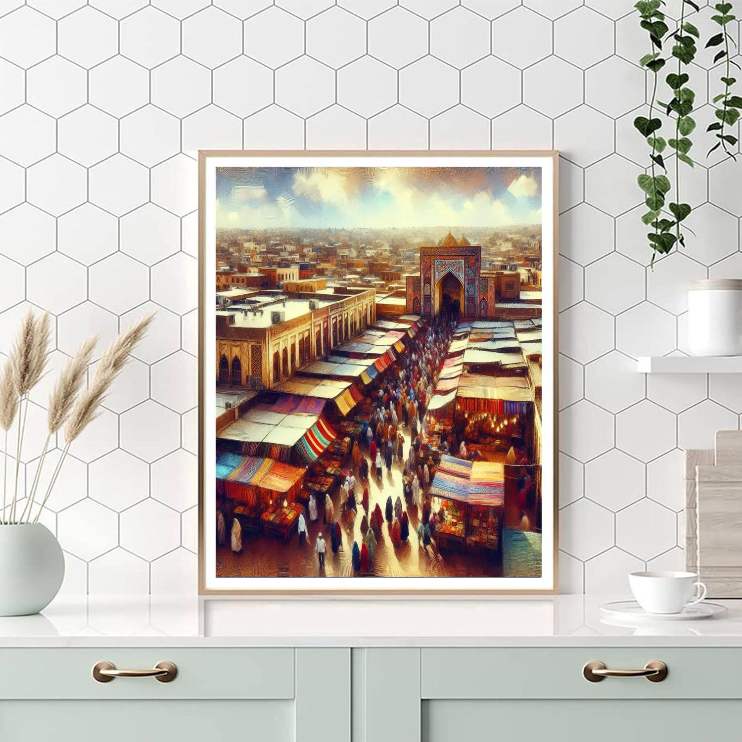 Charming Old World Market Paint By Numbers Art