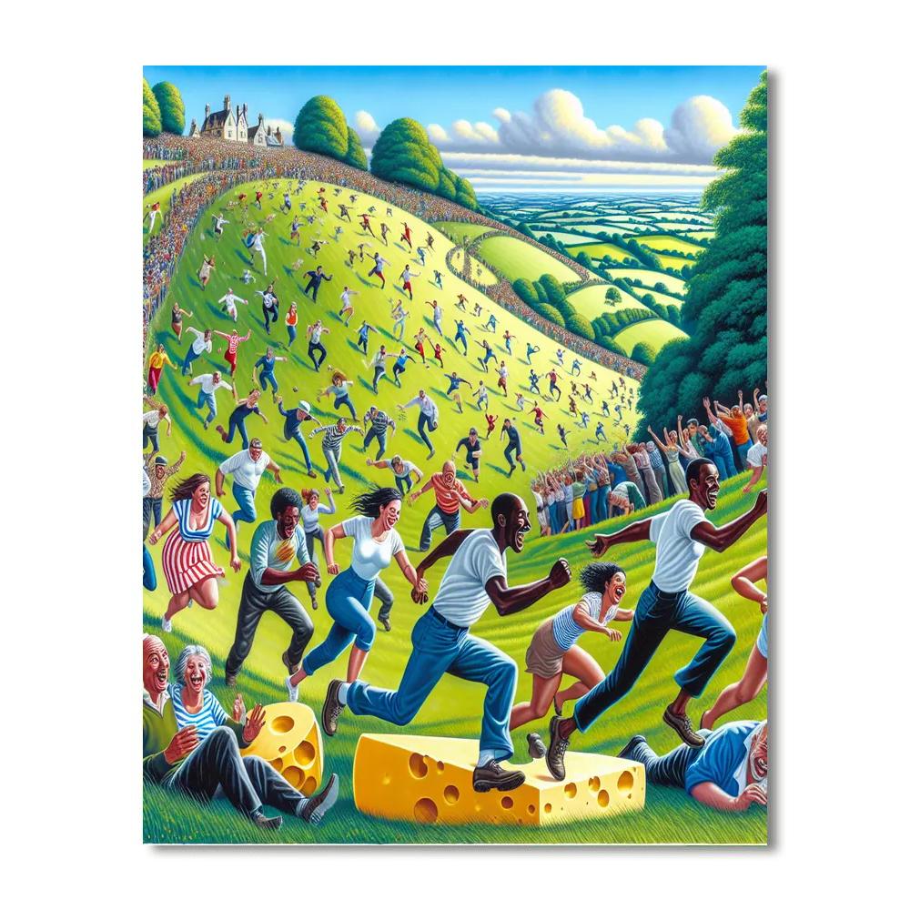 Cooper's Hill Cheese Rolling Festival - Gloucestershire, England Painting Number Kit