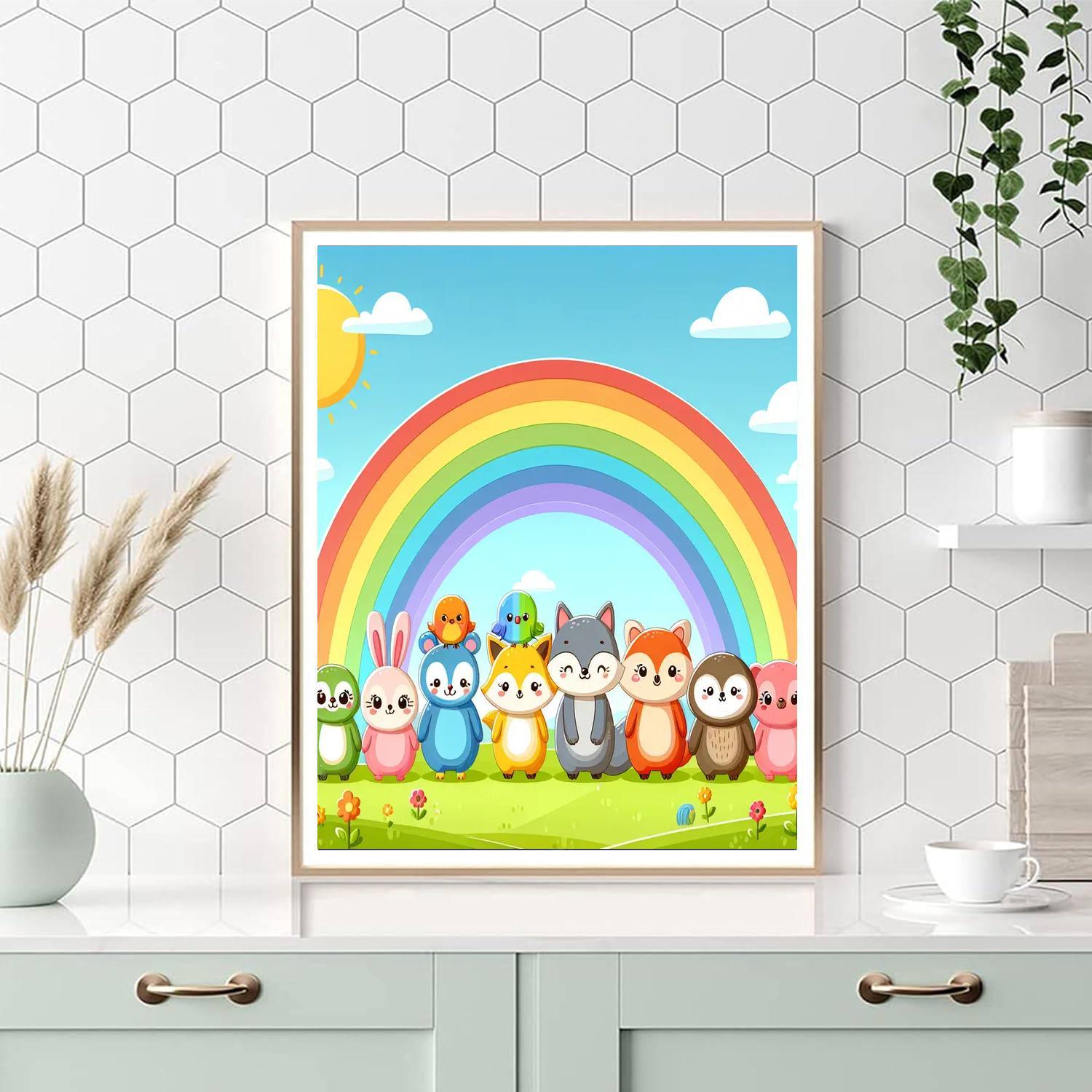 Joyful Rainbow Animals Paint By Numbers Kits