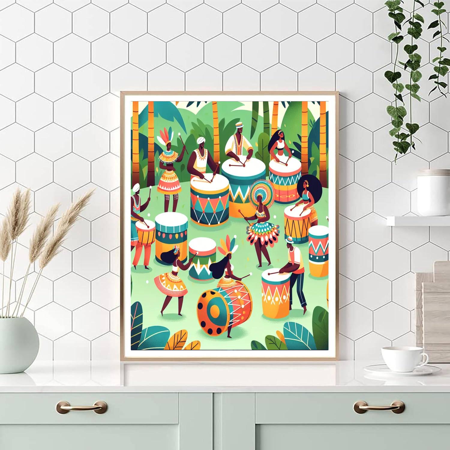 Jungle Drum Festival Paint By Number