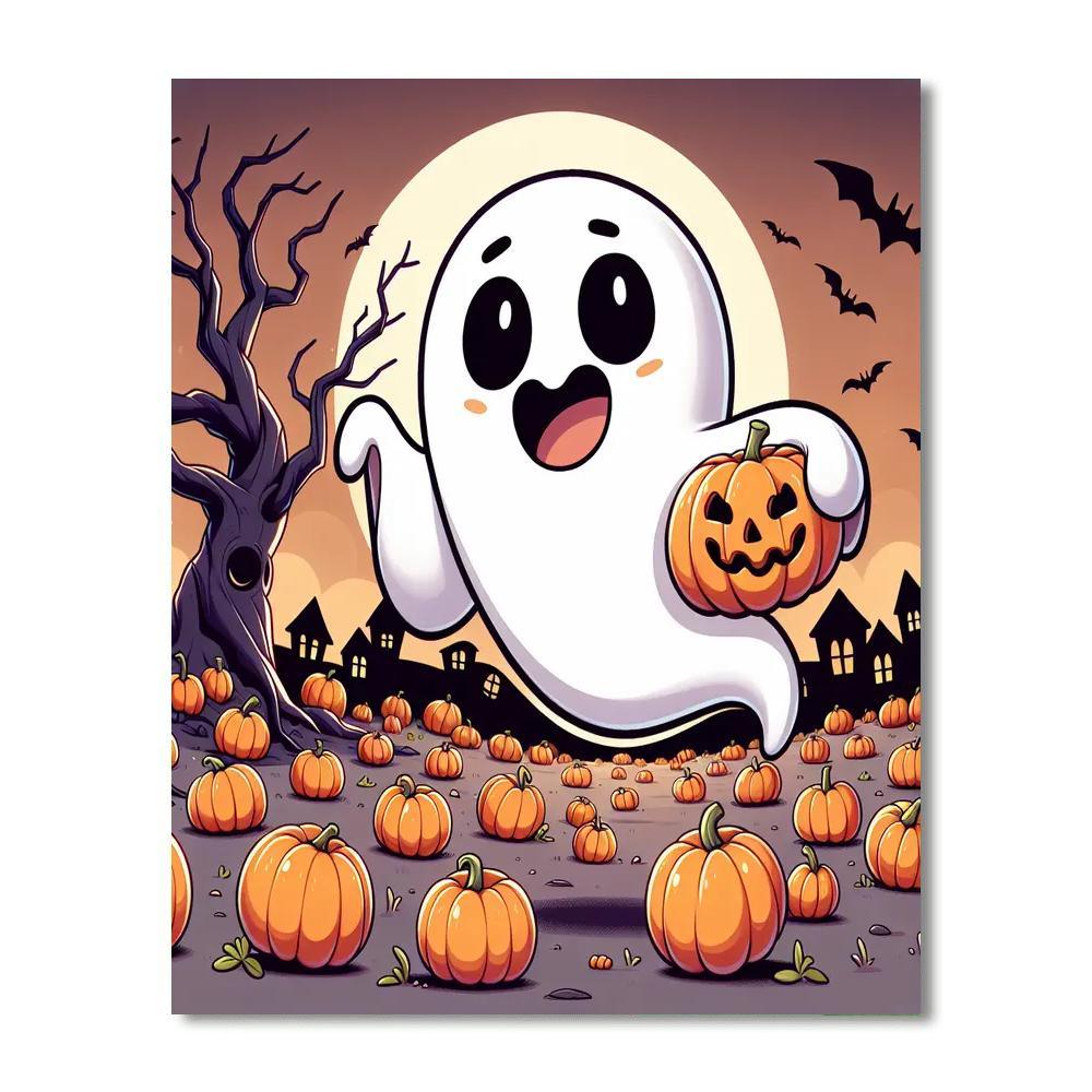 Silly Ghost DIY Paint By Numbers