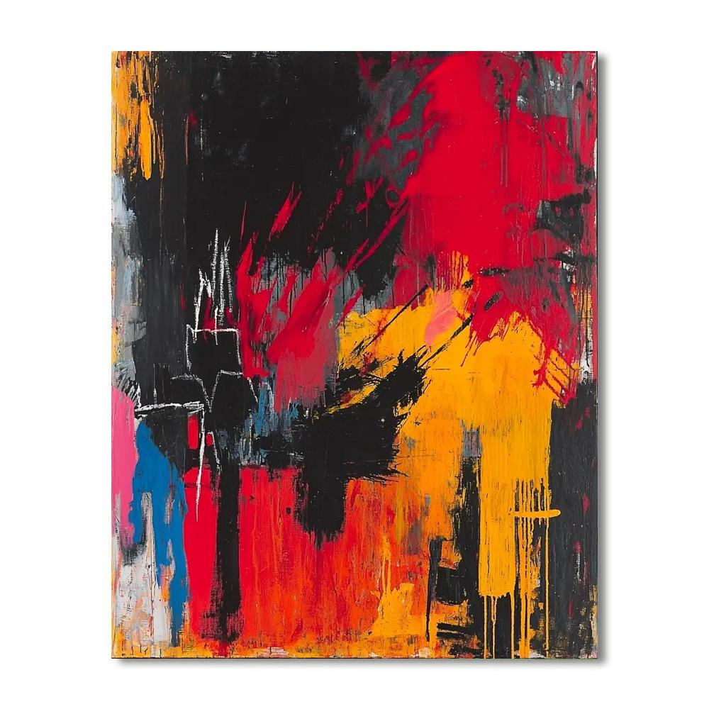 Jean-Michel Basquiat Inspired Chroma Of Conflict  Paint By Numbers Kits