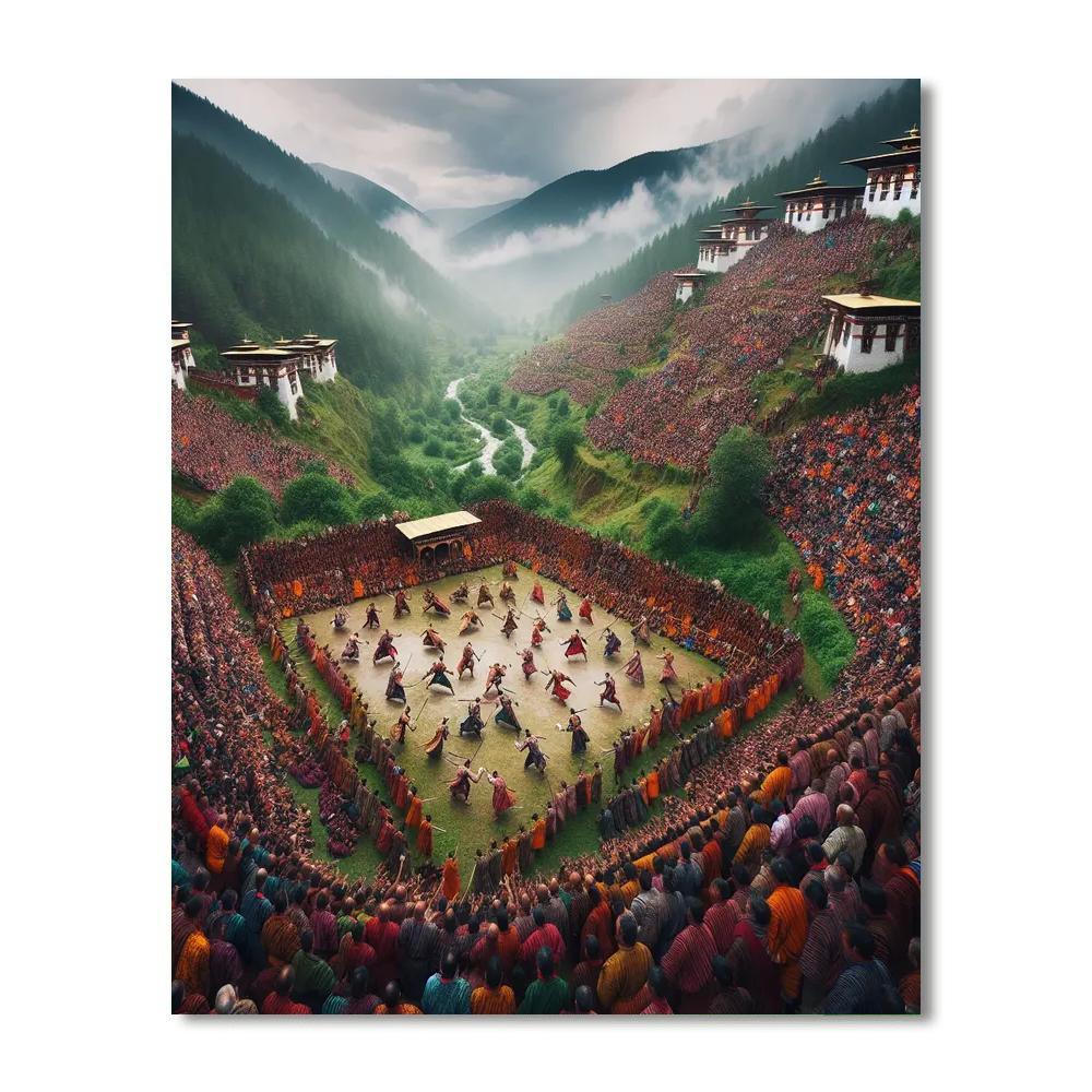 Punakha Drubchen - Punakha, Bhutan DIY Paint By Numbers