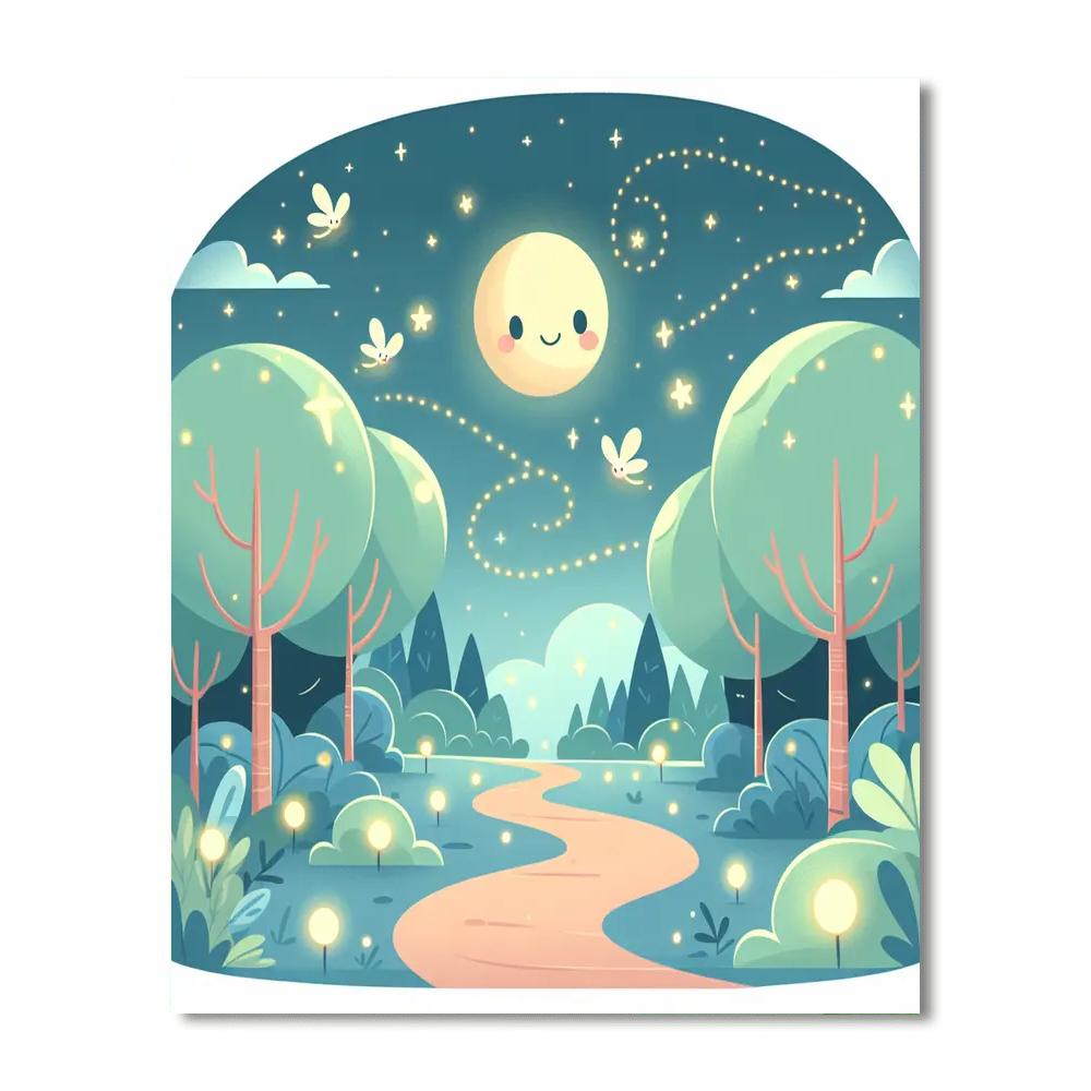 Moonlit Magical Night Number Painting