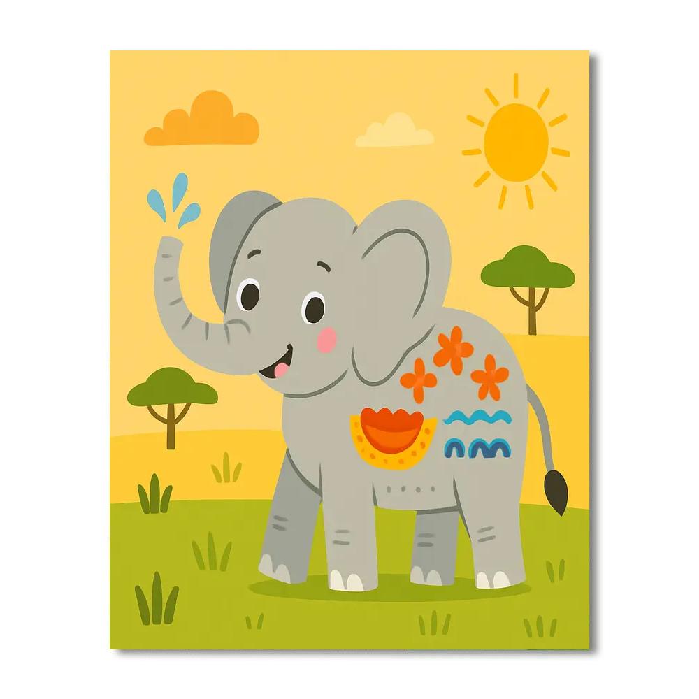 Sunny Safari Elephant Paint By Numbers