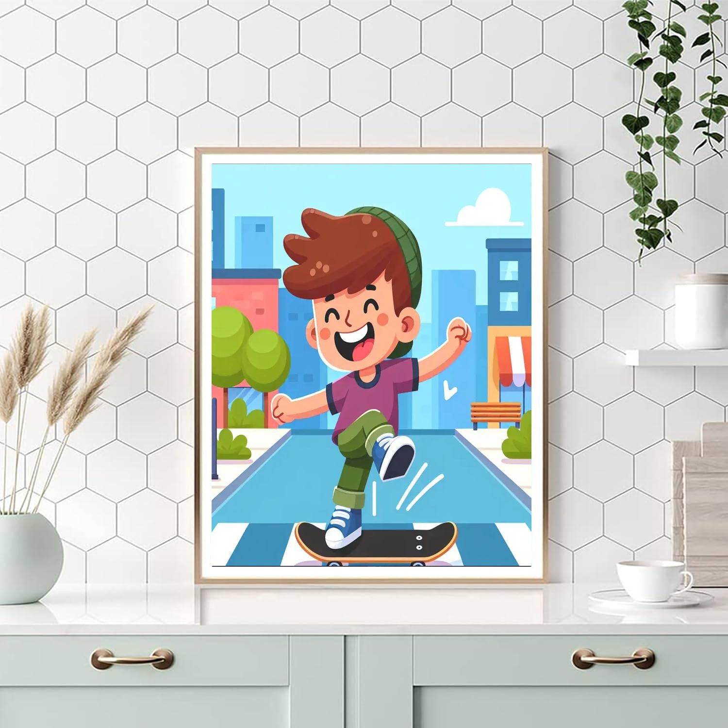 Excited Skater Paint By Numbers Kits