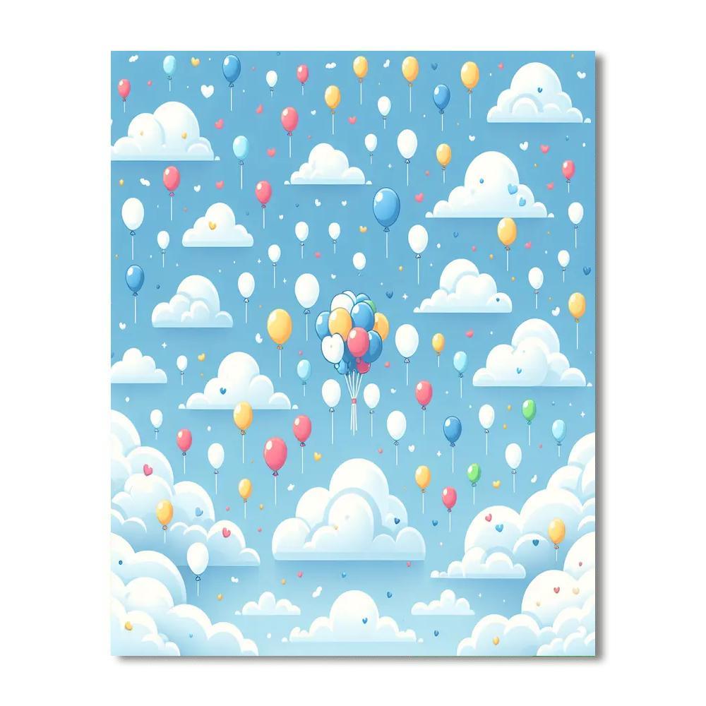 Bouncy Adventure In The Sky Painting By Numbers Kit
