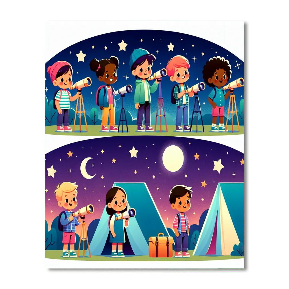 Starlit Space Campout Number Painting