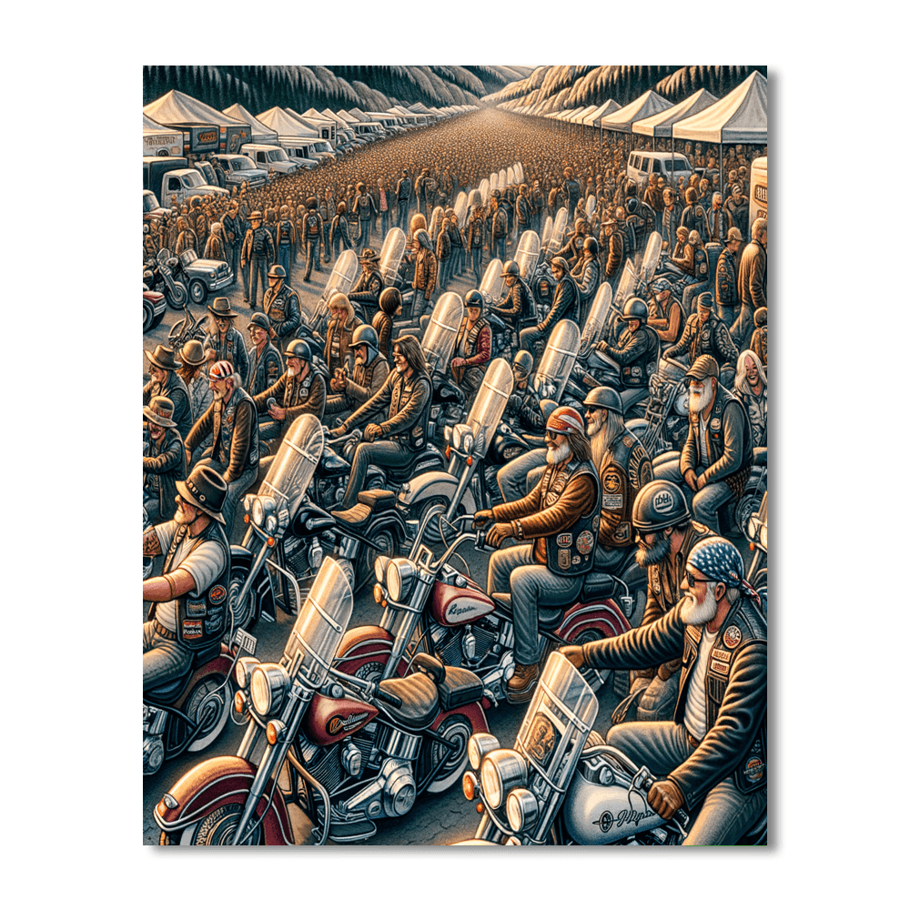 Harley Davidson Rally Number Painting