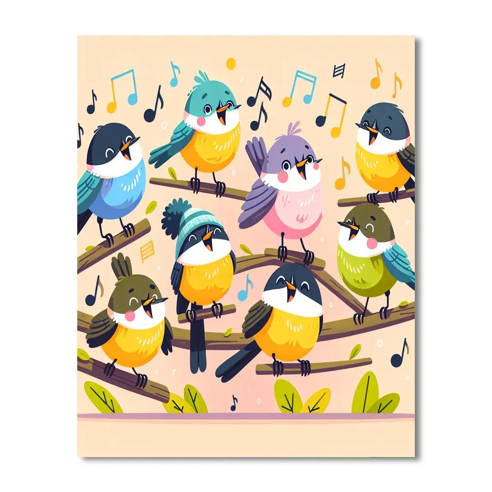 Charming Chickadee Chorus Painting Number Kit