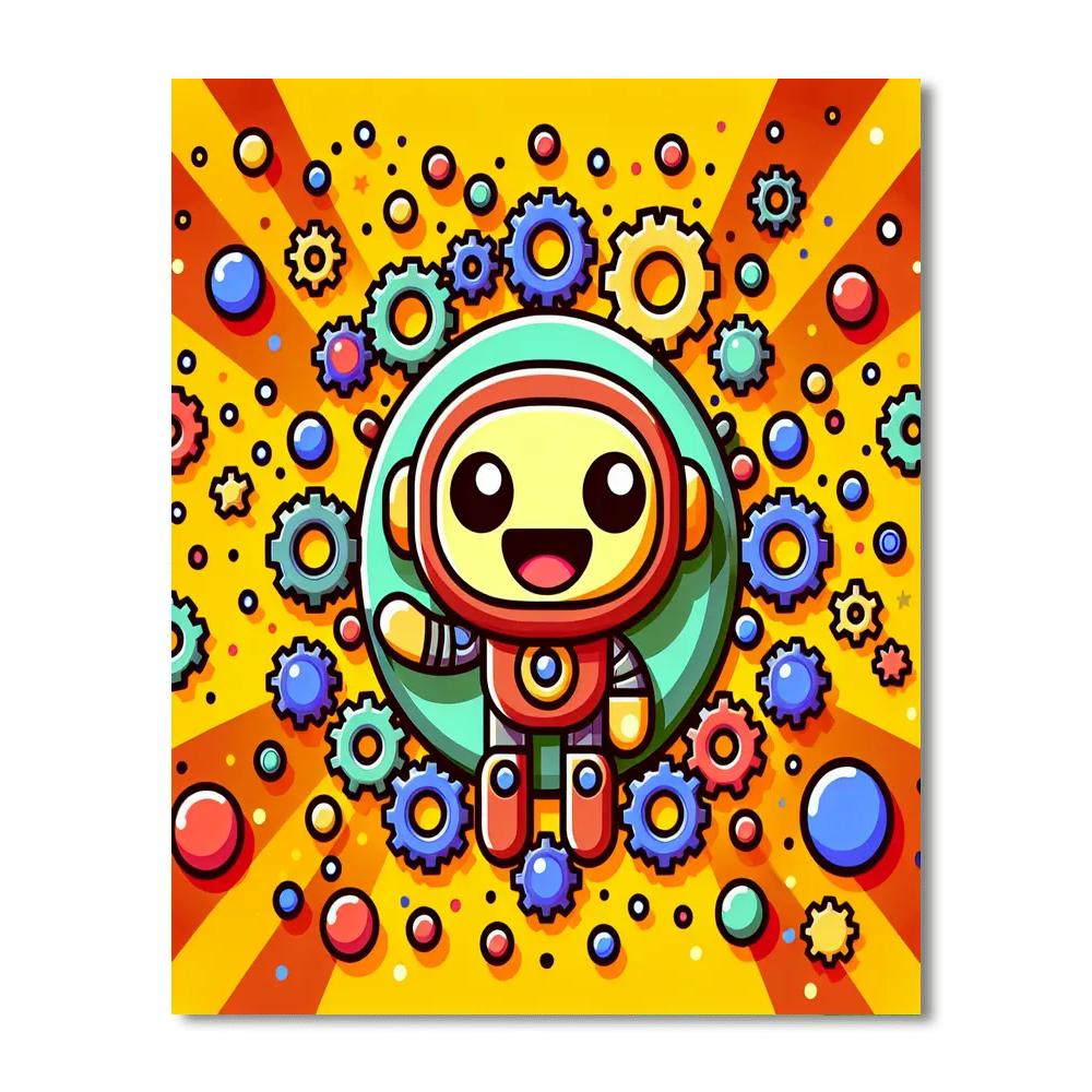 Excited Robot Paint By Numbers Kits