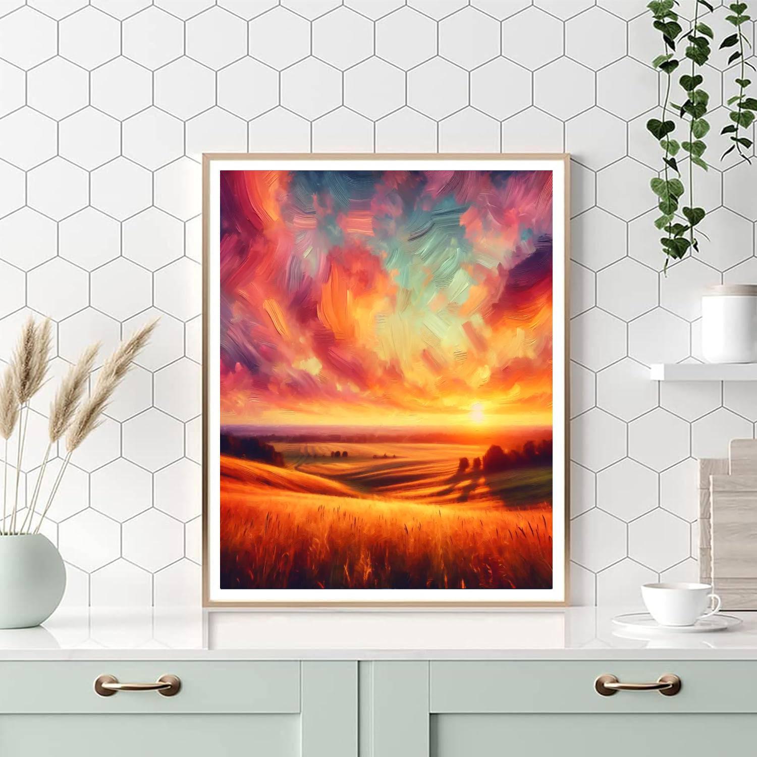 Sunset Meadows Vista Paint By Numbers Art