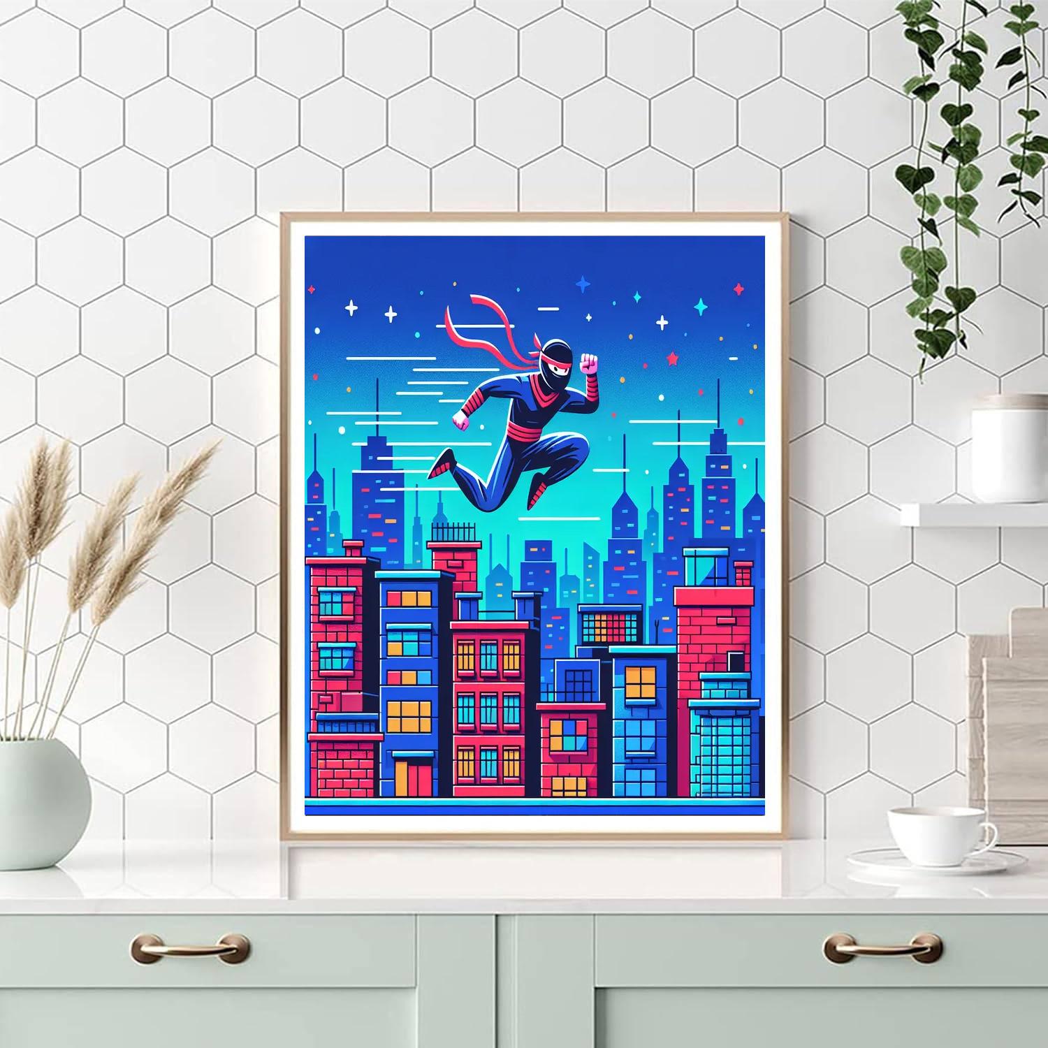 Daring Ninja's Escape Number Painting