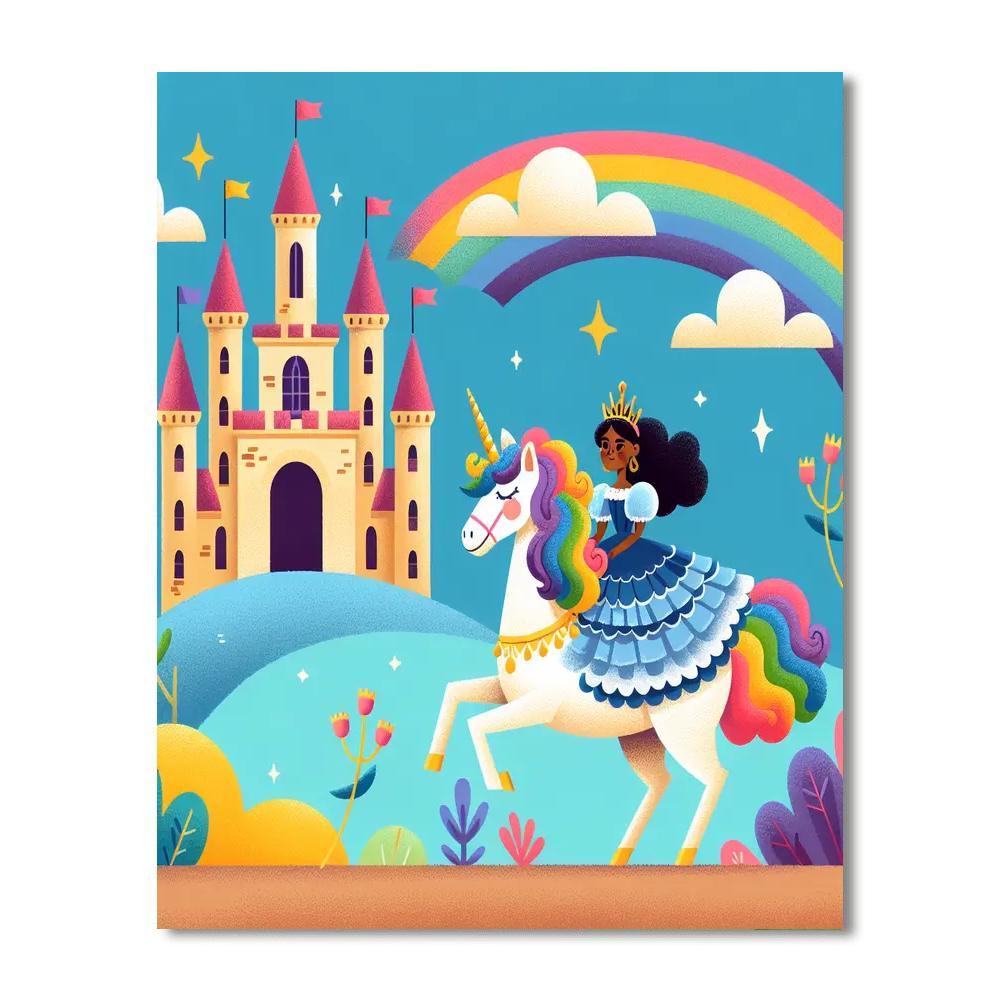 Princess And Unicorn Dreams Paint By Color