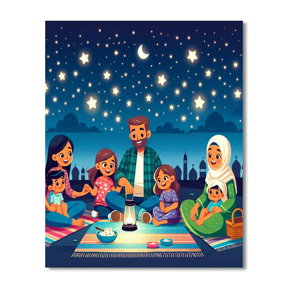 Starry Night Picnic Number Painting