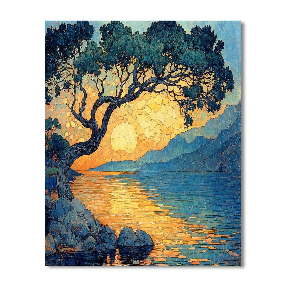 Alphonse Mucha Inspired Luminescent Horizon  Painting Number Kit