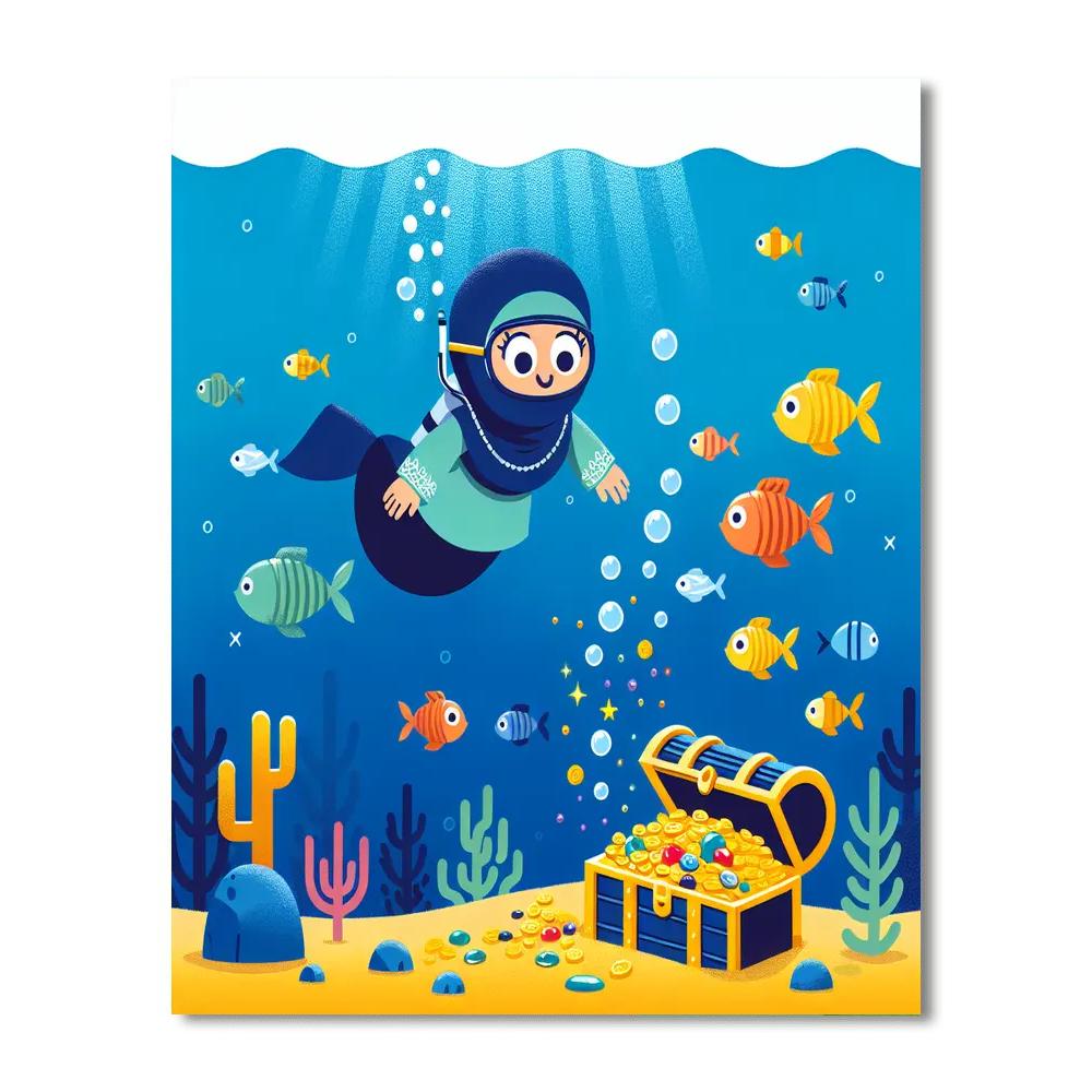 Sunken Treasure Dive Number Painting