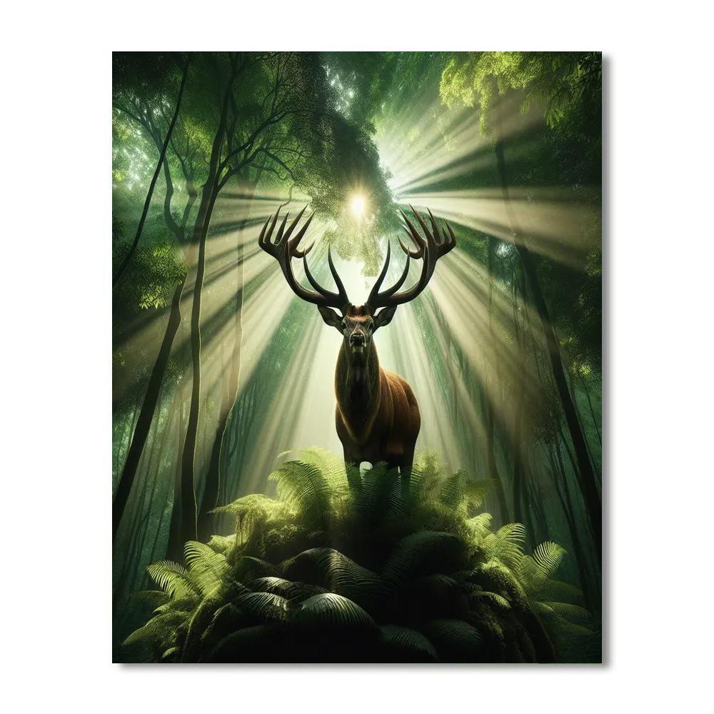 Majestic Stag In Woodland Painting Number Kit