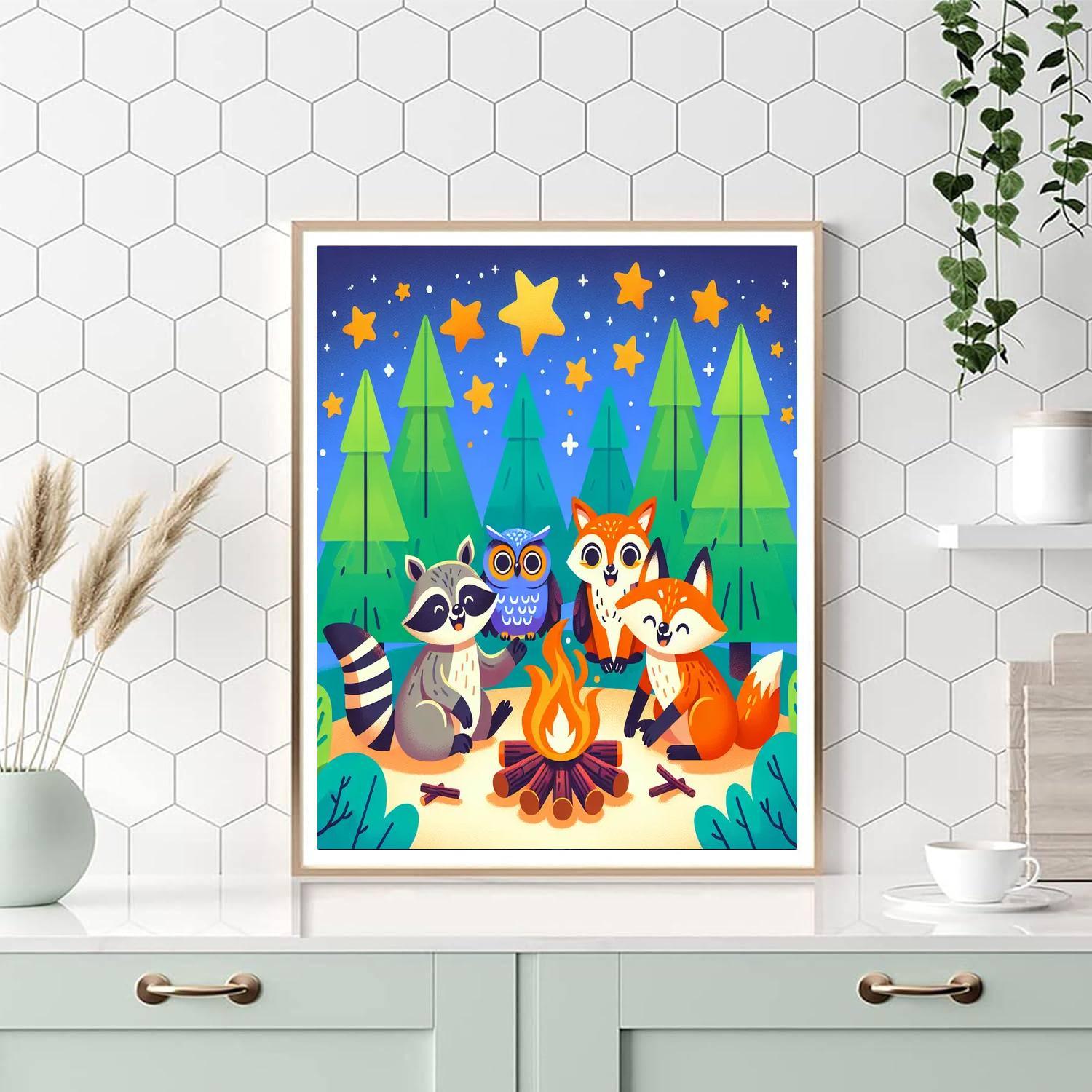 Cute Forest Campfire Paint By Number