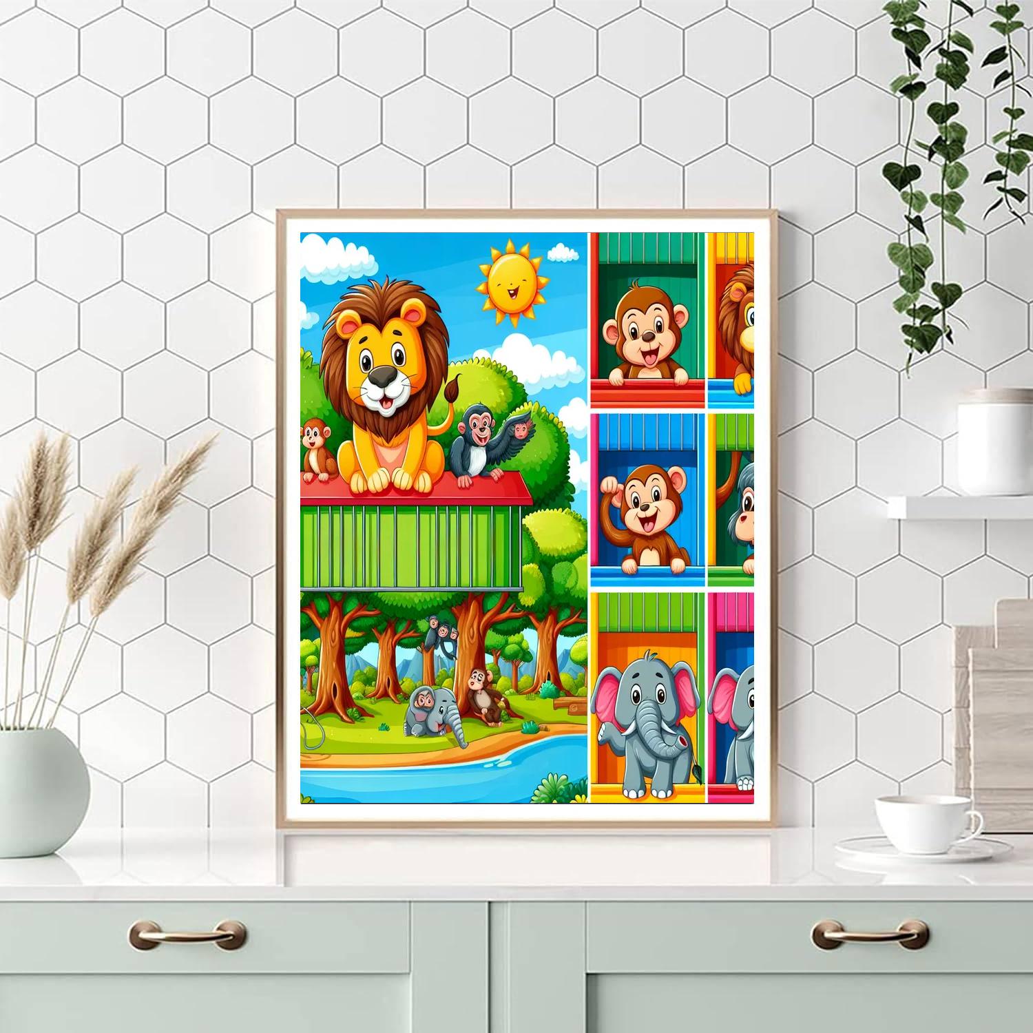 Whimsical Zoo Painting Number Kit
