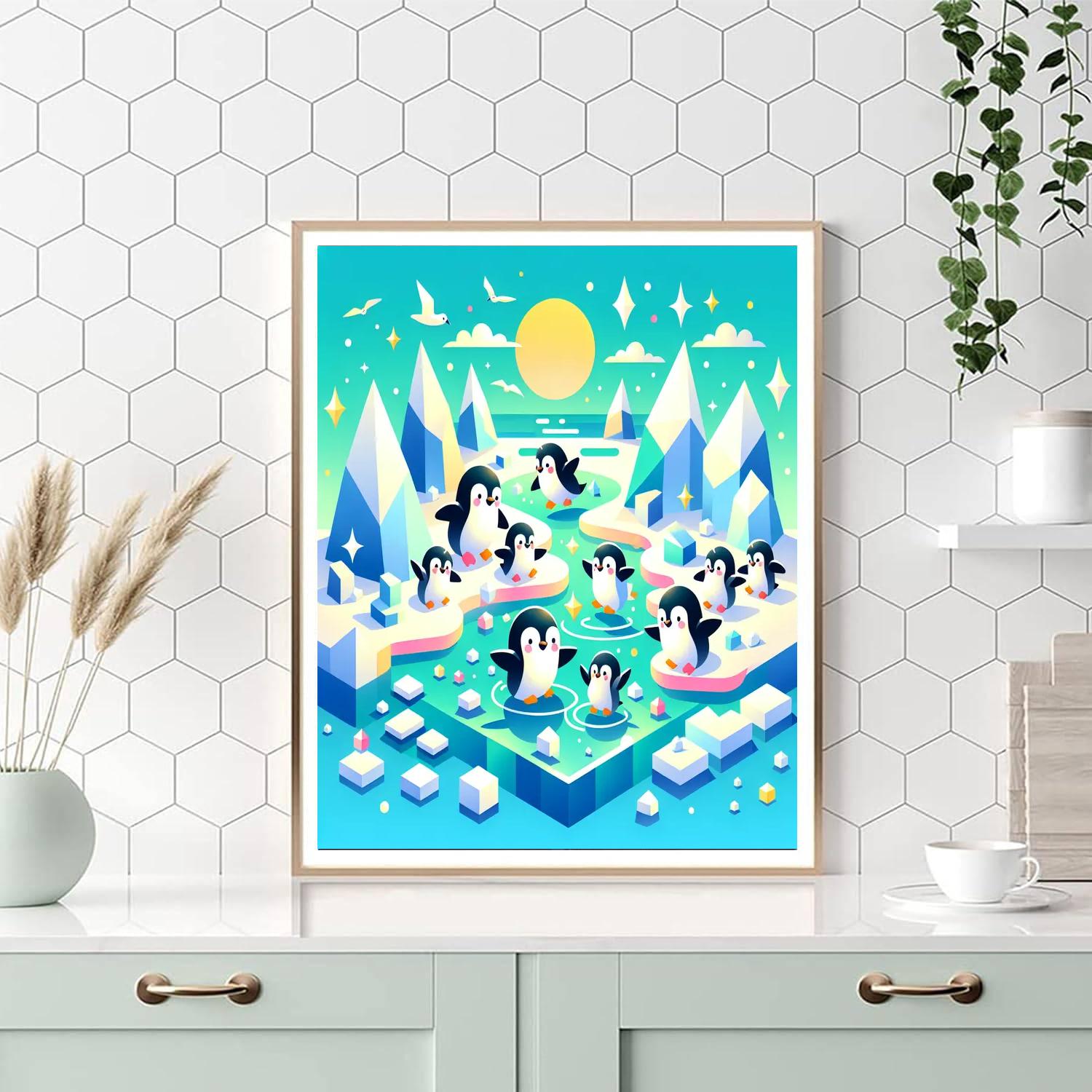 Playful Penguin Paradise Numbered Painting Kits