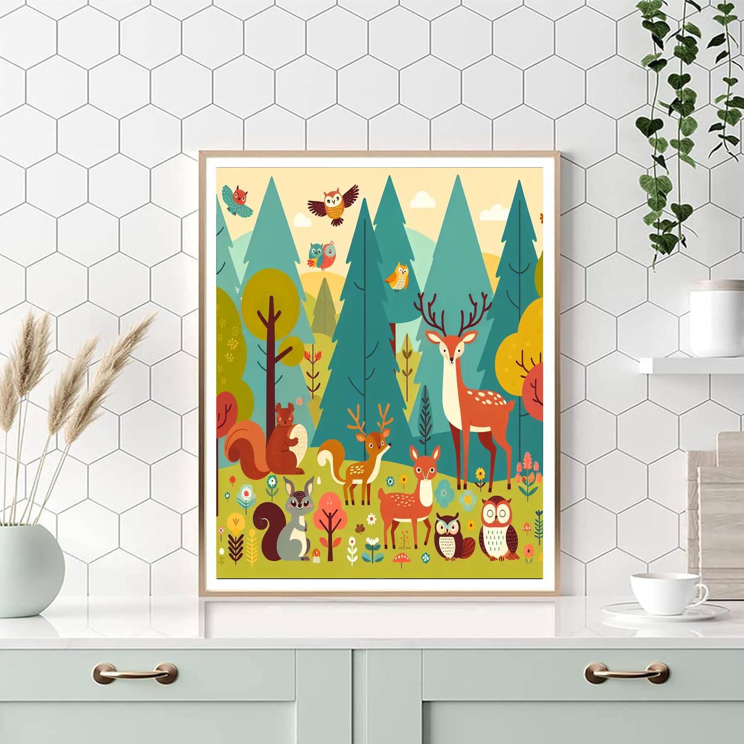 Forest Friends Hideaway Numbered Painting Kits